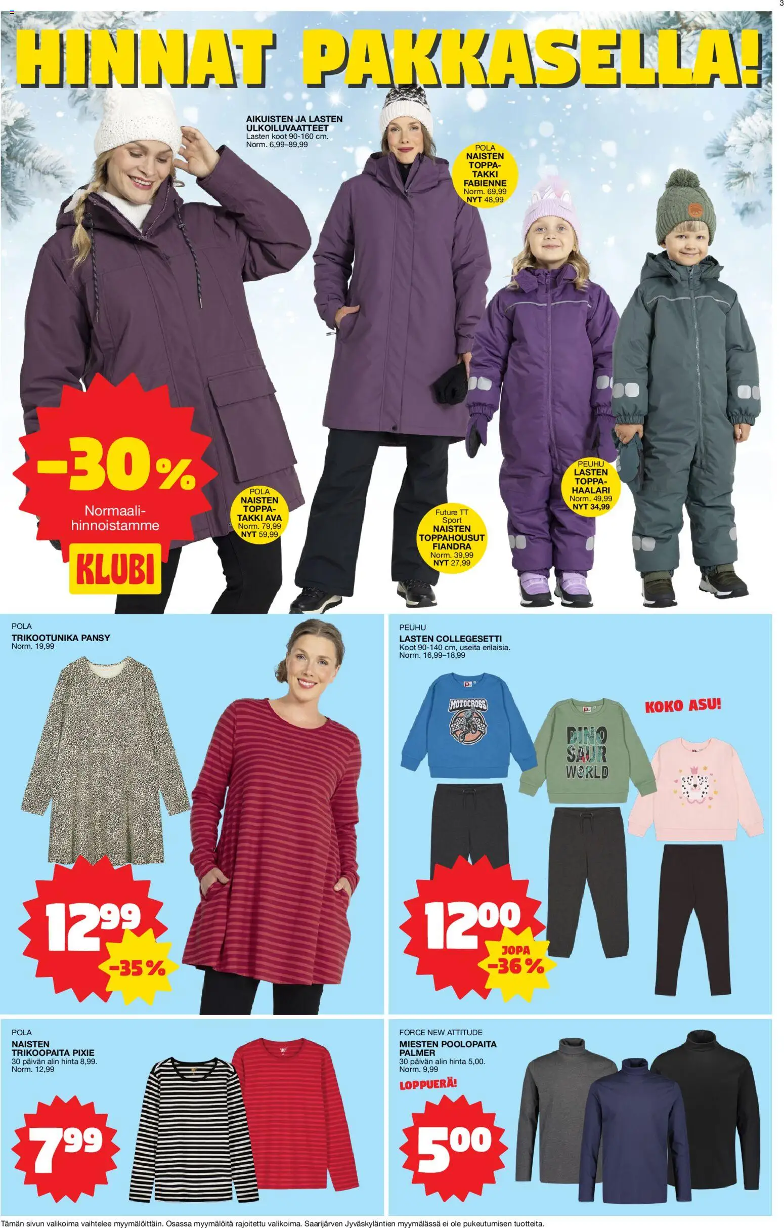 Tokmanni - Tarjoussanomat – voimassa 22.12.2025 alkaen | Sivu: 3 | Tuotteet: Takki, Haalari, Toppatakki, Tunika