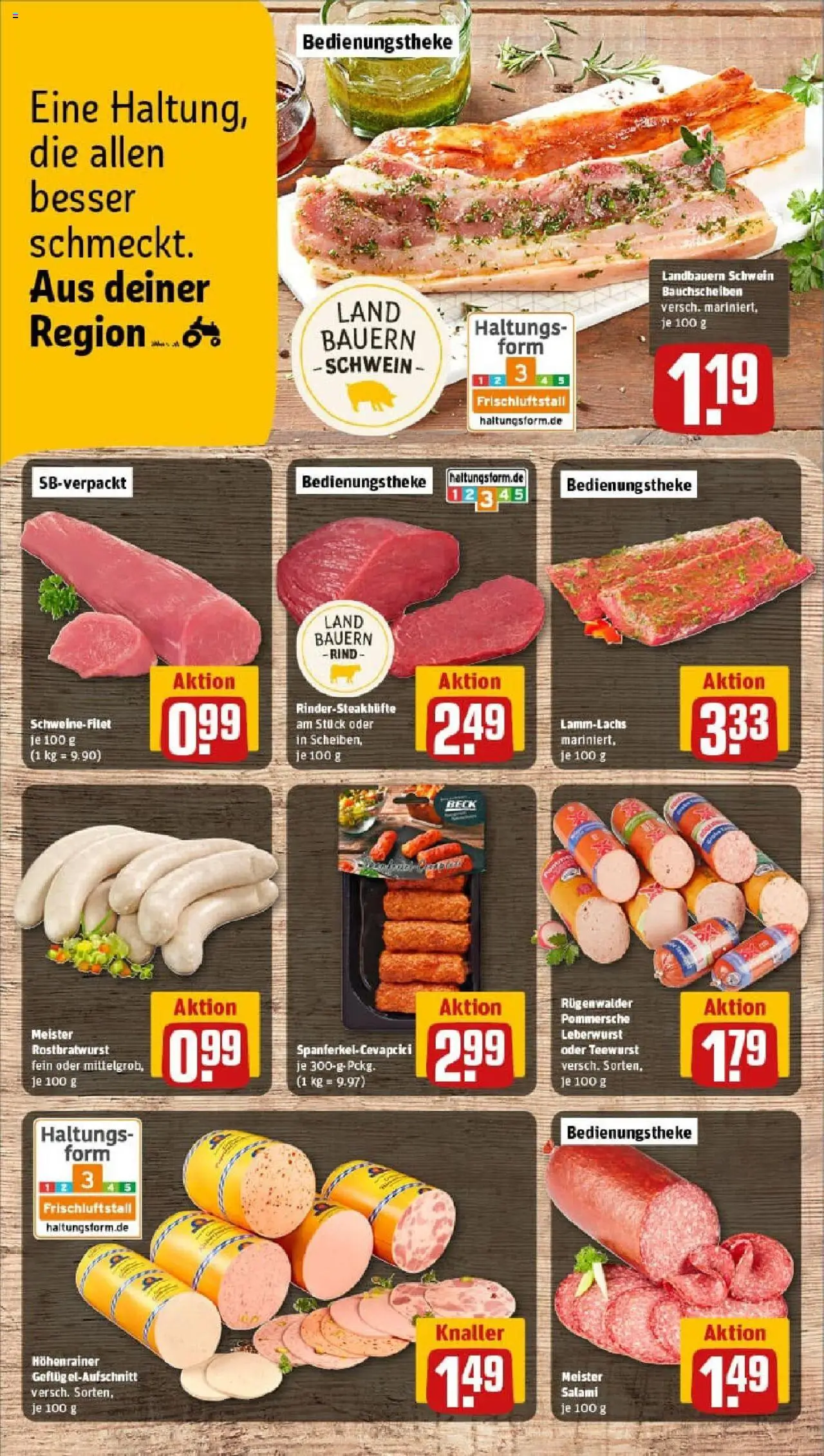 Rewe prospekt Ulm / Donaustetten	 - gültig ab dem 06.07.2025 | Seite: 8 | Produkte: Cevapcici, Schweinefilet, Salami, Steak