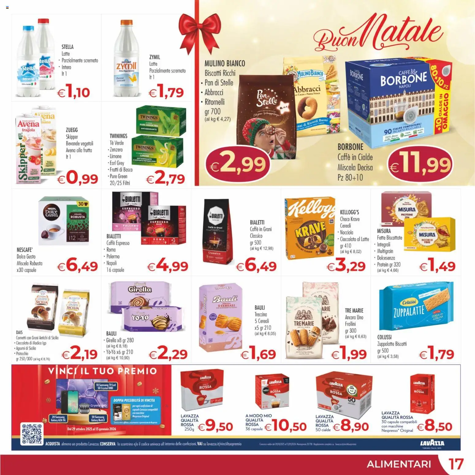 Volantino MerSi Supermercati del 13.12.2025 | Pagina: 17 | Prodotti: Caffè, Cioccolato, Biscotti, Frutta