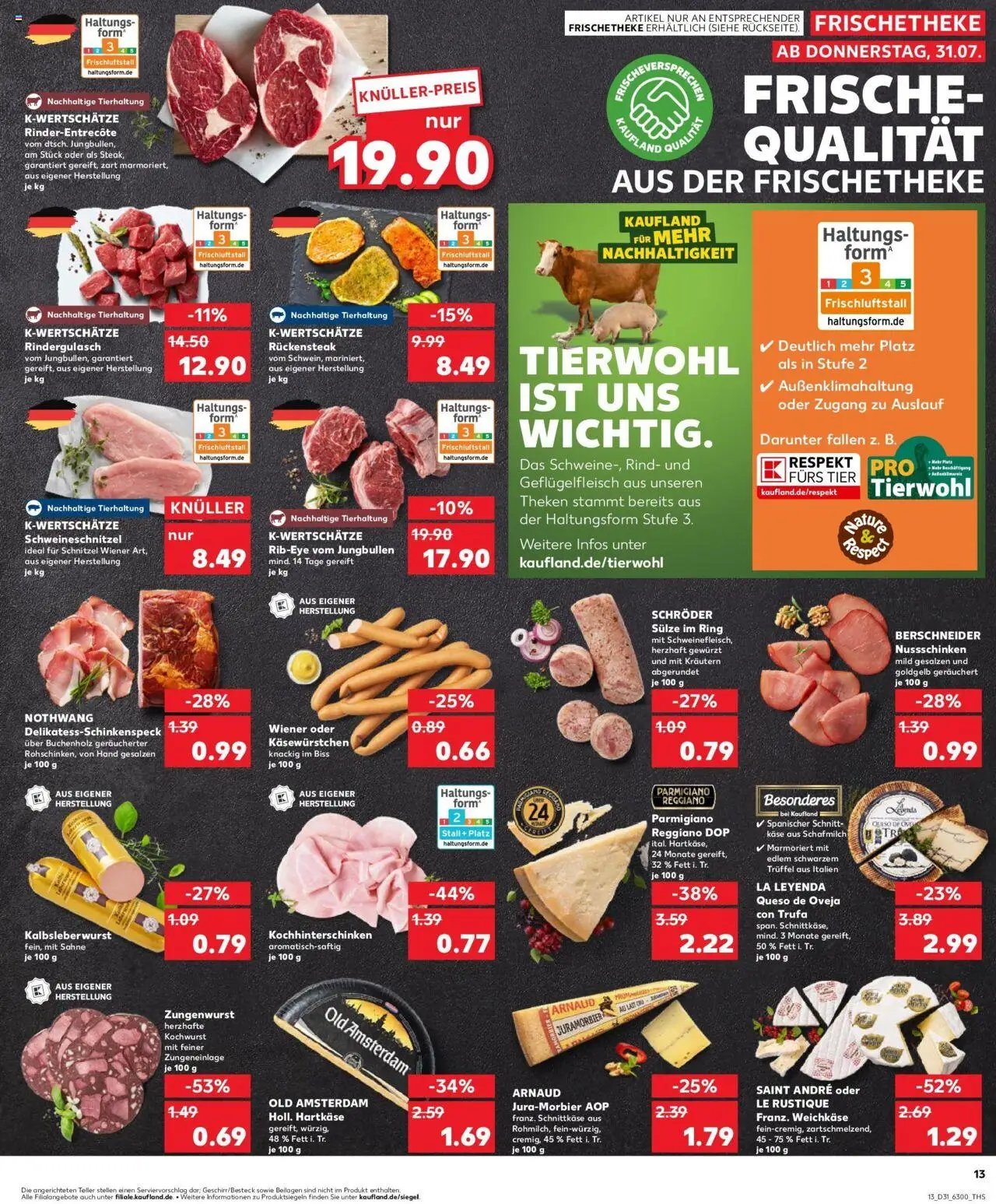 Kaufland prospekt Wetzlar	 - gültig ab dem 03.08.2025 | Seite: 24 | Produkte: Rindergulasch, Käse, Entrecote, Sahne