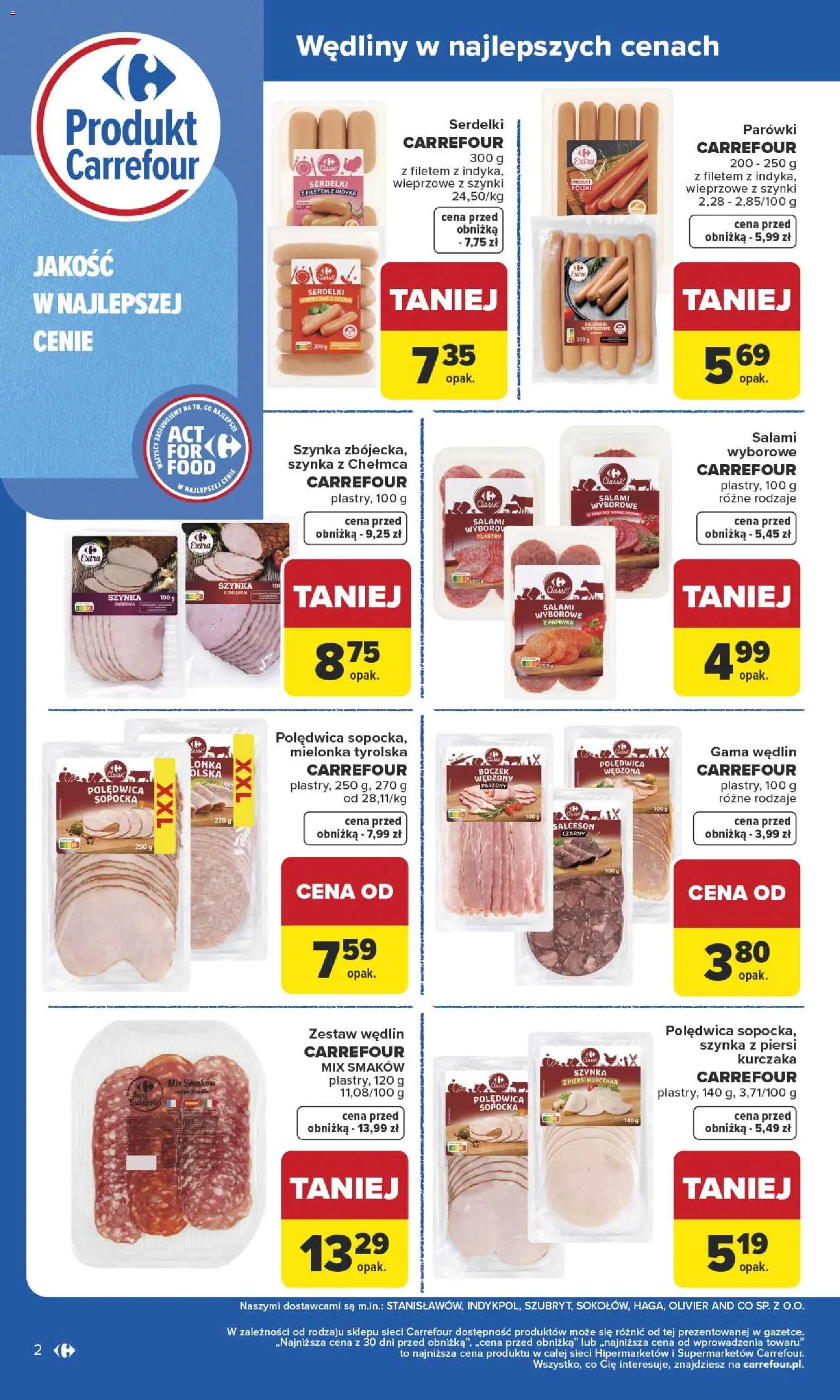 Carrefour Gazetka - Wybierz Jakość W Najlepszej Cenie od 19.01.2026 | Strona: 2 | Produkty: Piersi, Mielonka tyrolska, Salami, Wędliny