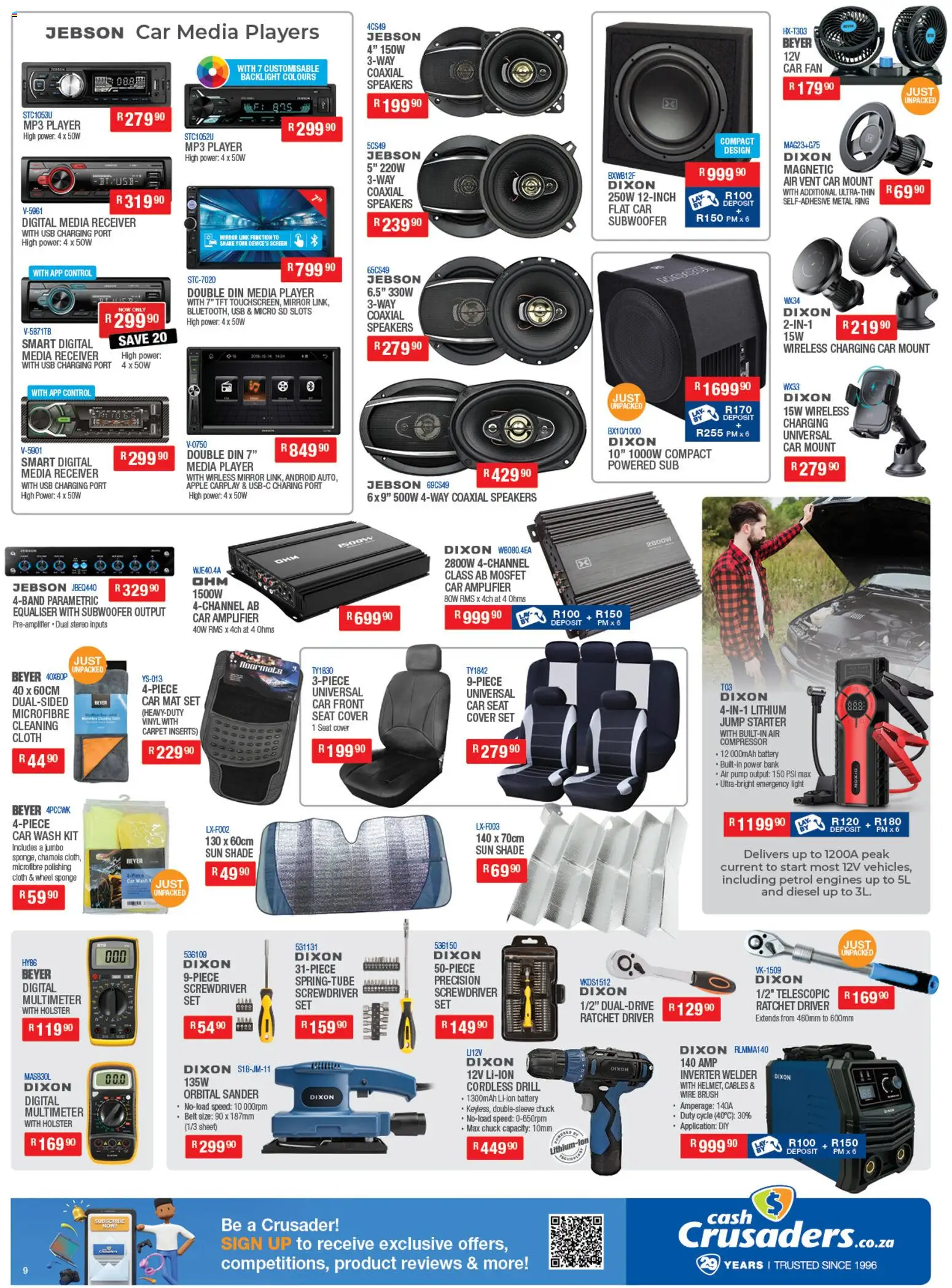New Cash Crusaders catalogue – valid from 23.10.2025 | Page: 9 | Products: Fan, Battery, Compressor, Subwoofer