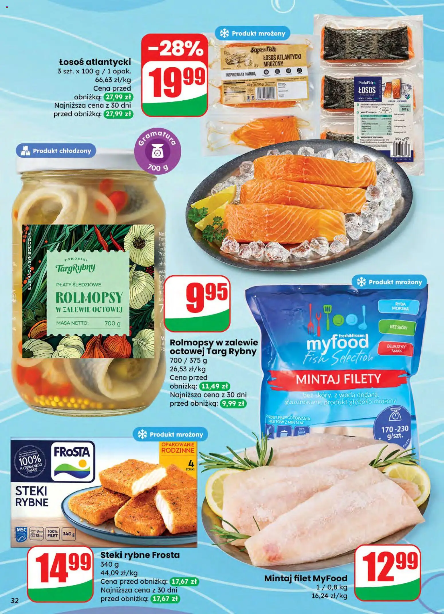 Dino Gazetka od 26.11.2025 | Strona: 32 | Produkty: Łosoś atlantycki, Łosoś, Ryba, Woda