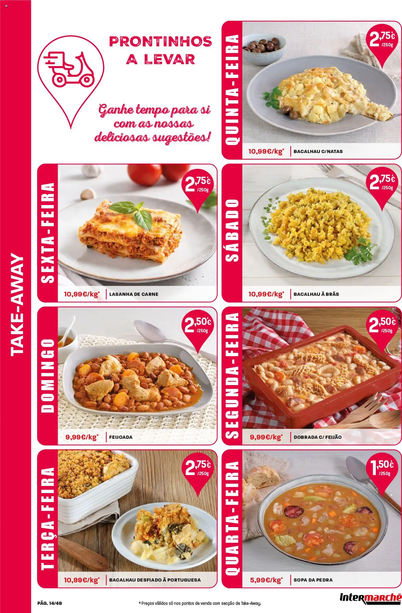 Intermarché folheto │ válido de 26.03.2026 | Página: 14 | Produtos: Bacalhau, Lasanha, Sopa, Carne