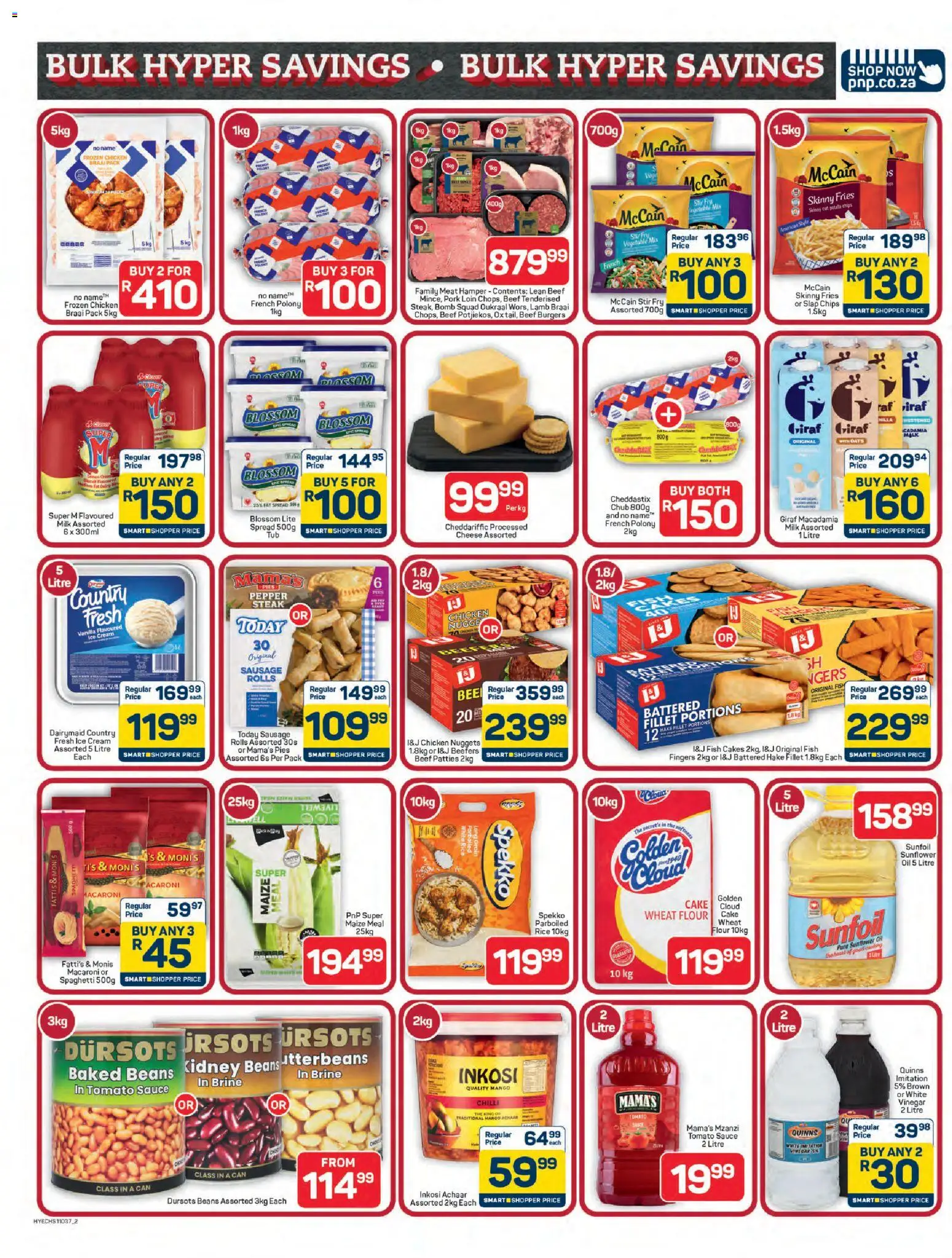 New Pick n Pay catalogue – valid from 13.04.2026 | Page: 2 | Products: Chicken, Burgers, Chips, Fat spread