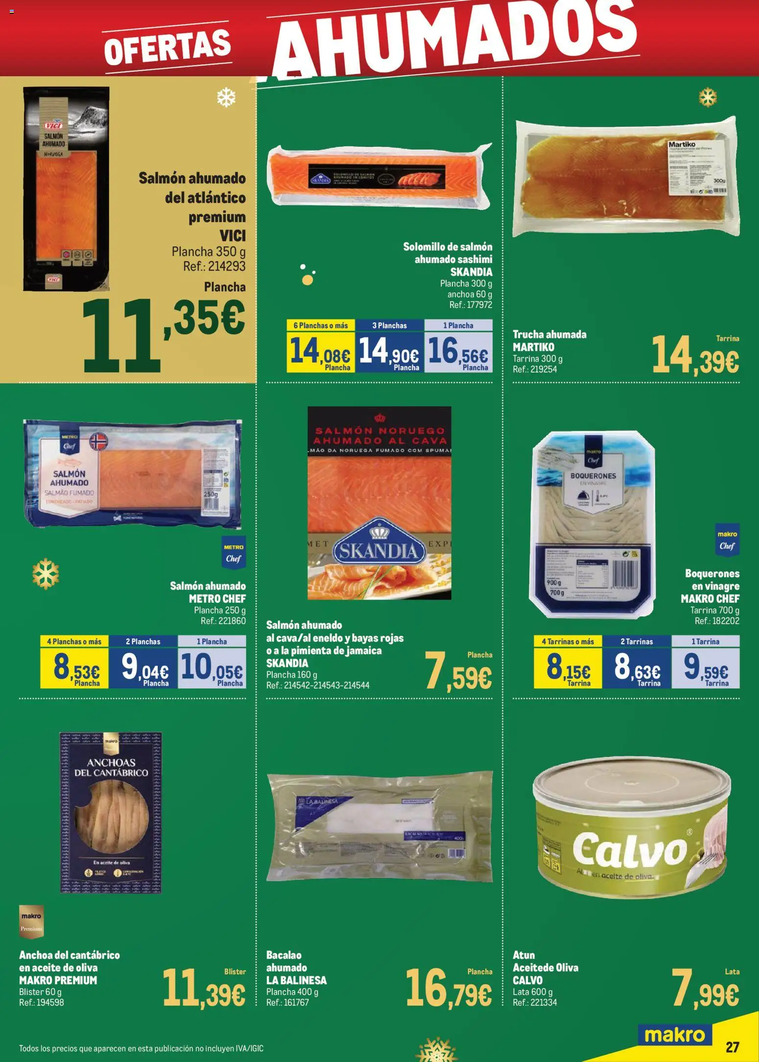 Makro - Precios Especial Sur │ válido desde el 09.12.2025 | Página: 27 | Productos: Aceite, Plancha, Anchoa, Δεξαμενή