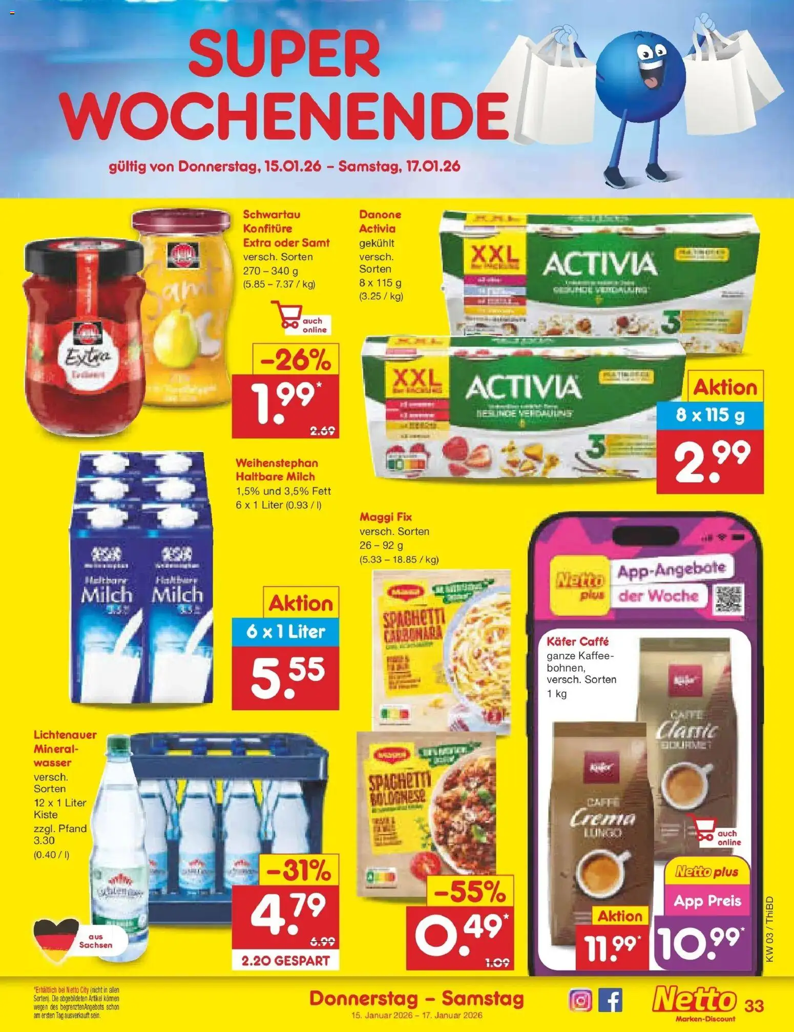 Netto Marken-Discount prospekt Thiendorf	 – gültig ab 12.01.2026 | Seite: 47 | Produkte: Activia, Maggi, Milch, Haltbare milch