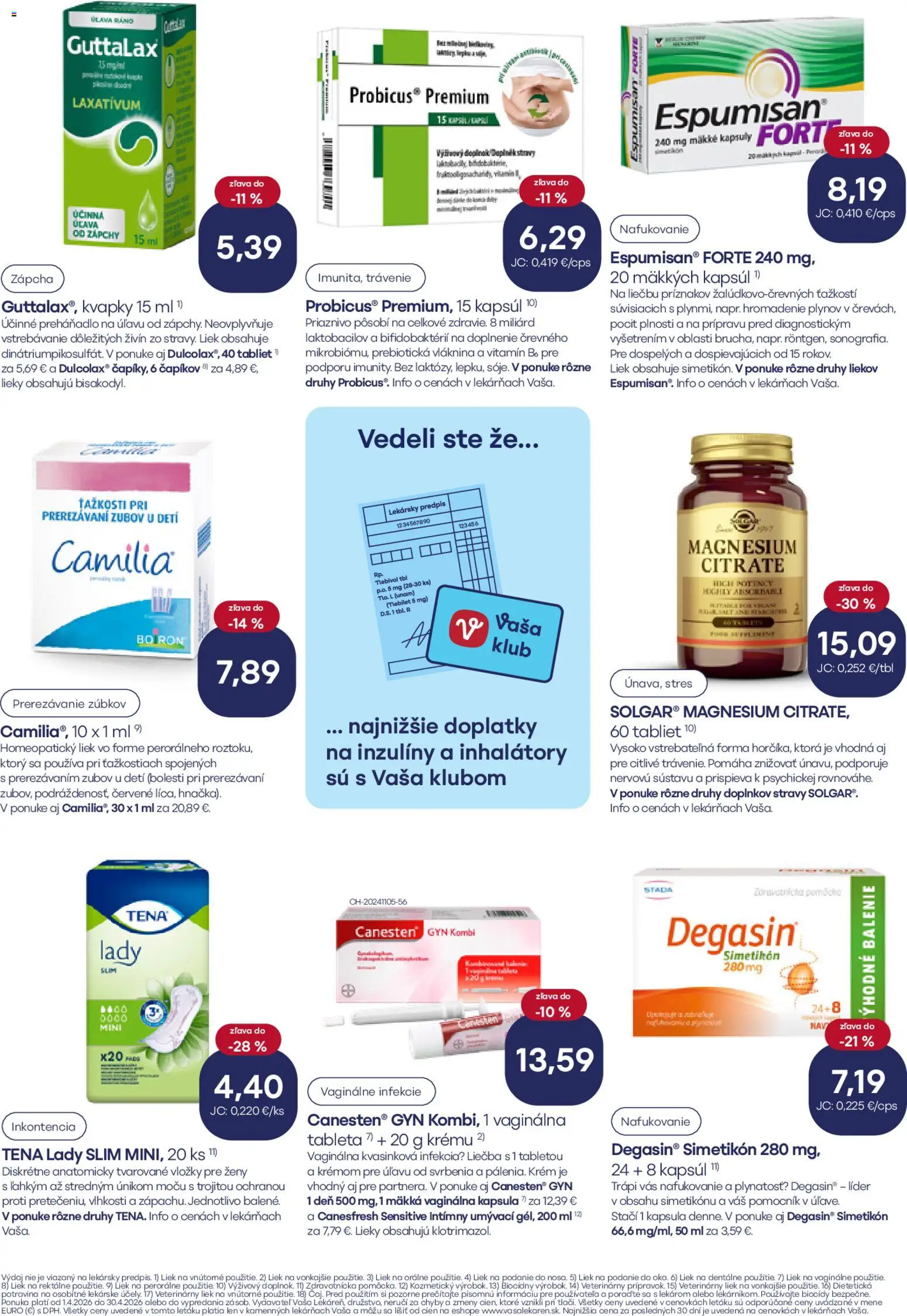 Nové Vaša lekáreň akcie – leták je platný od 01.04.2026 | Strana: 7