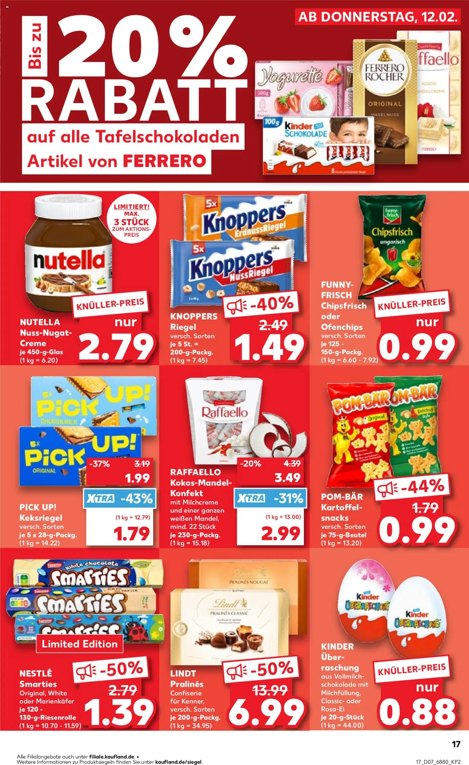 Kaufland prospekt Völklingen	 – gültig ab 15.02.2026 | Seite: 17 | Produkte: Raffaello, Yogurette, Schokolade, Lindt