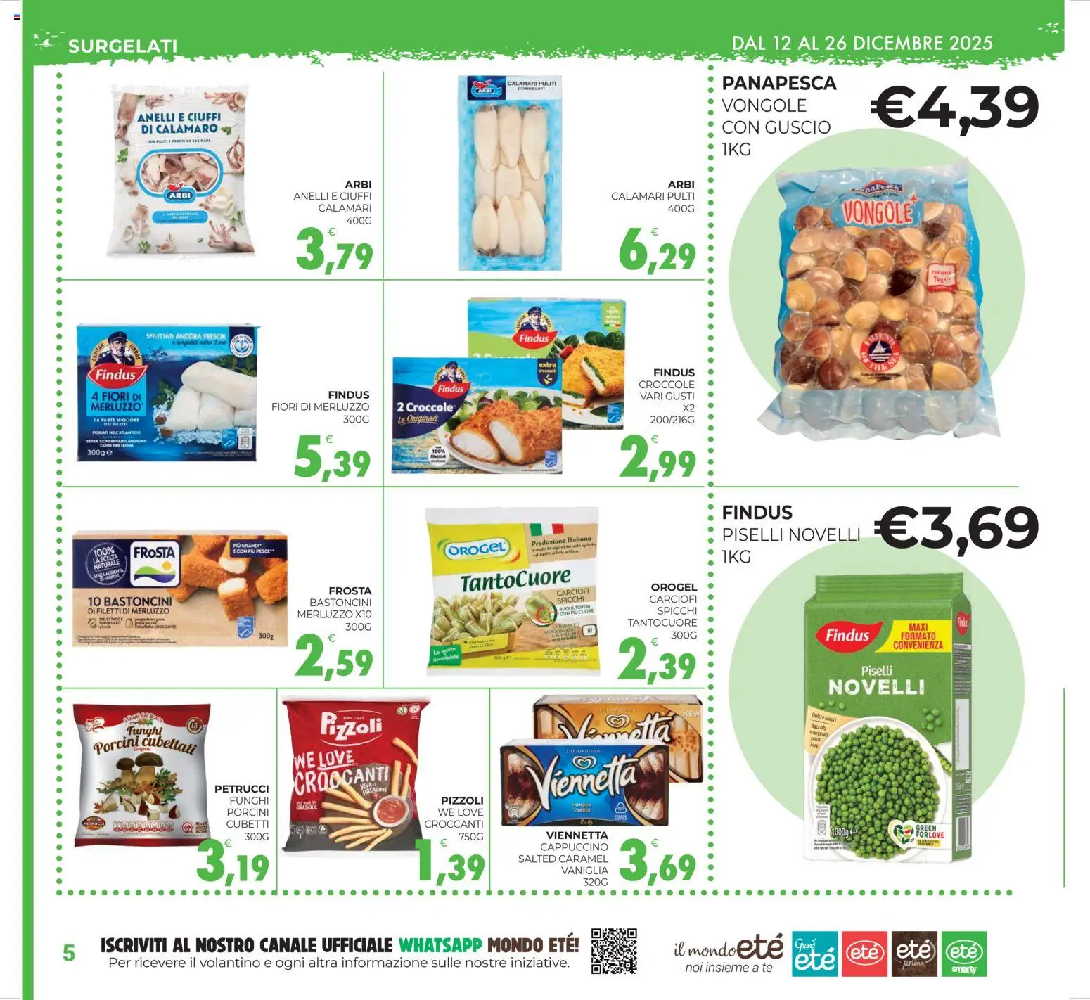 Volantino Eté del 12.12.2025 | Pagina: 5 | Prodotti: Pesce, Merluzzo, Calamari, Carciofi