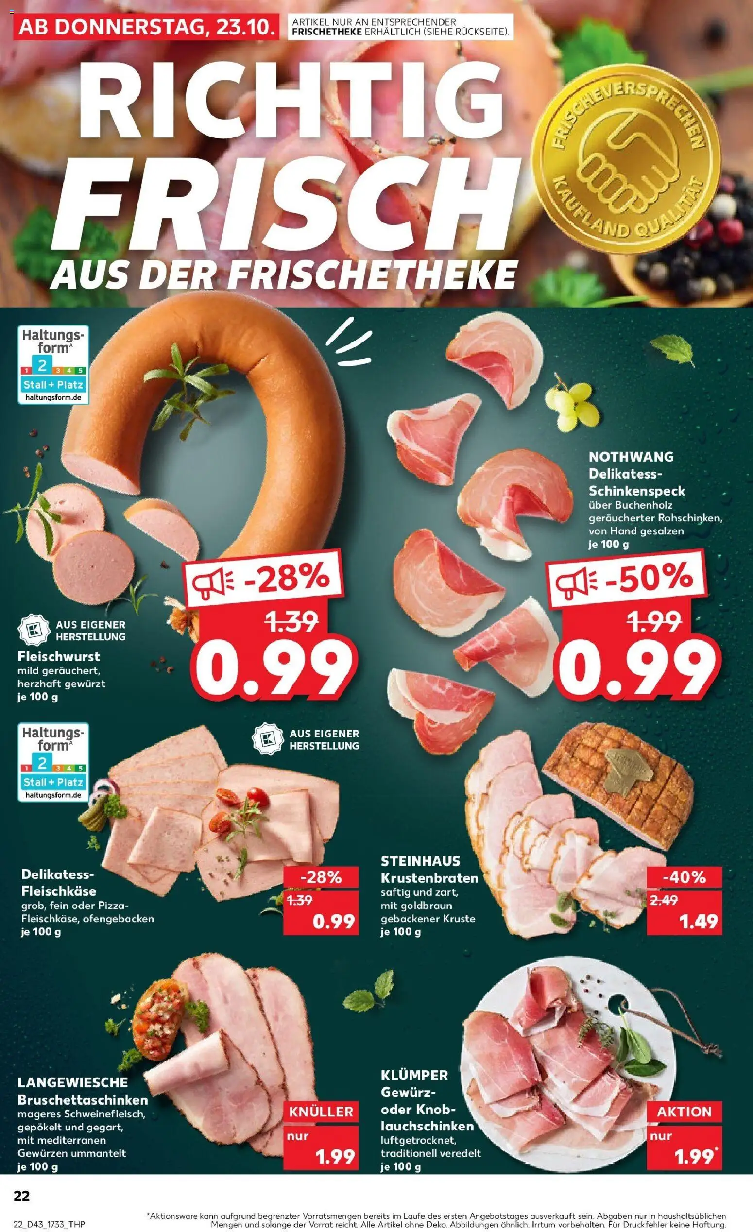 Kaufland prospekt Mainz	 – gültig ab 27.10.2025 | Seite: 22 | Produkte: Krustenbraten, Pizza