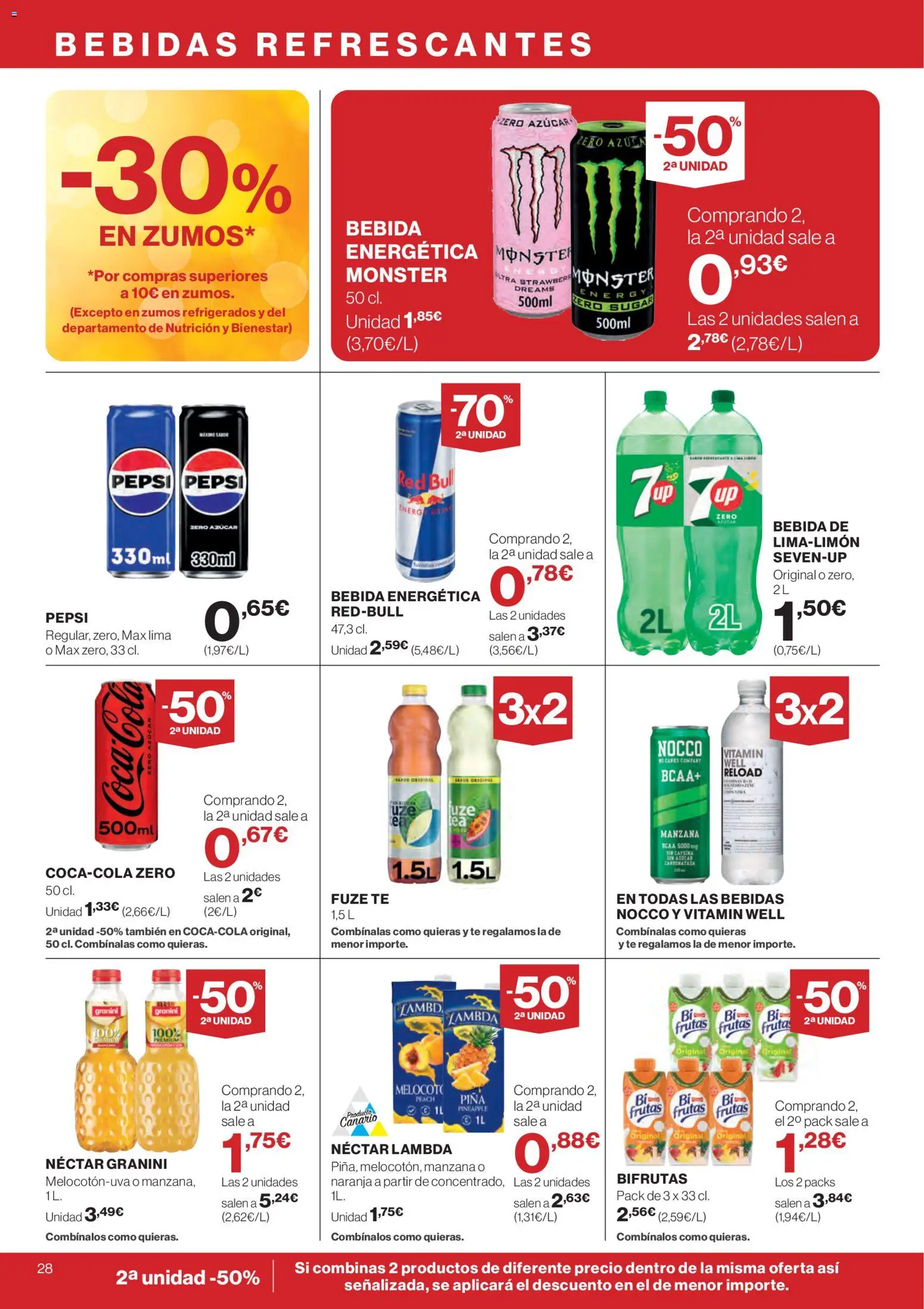 Supercor Canarias │ válido desde el 07.01.2026 | Página: 28 | Productos: Piña, Manzana, Té, Néctar