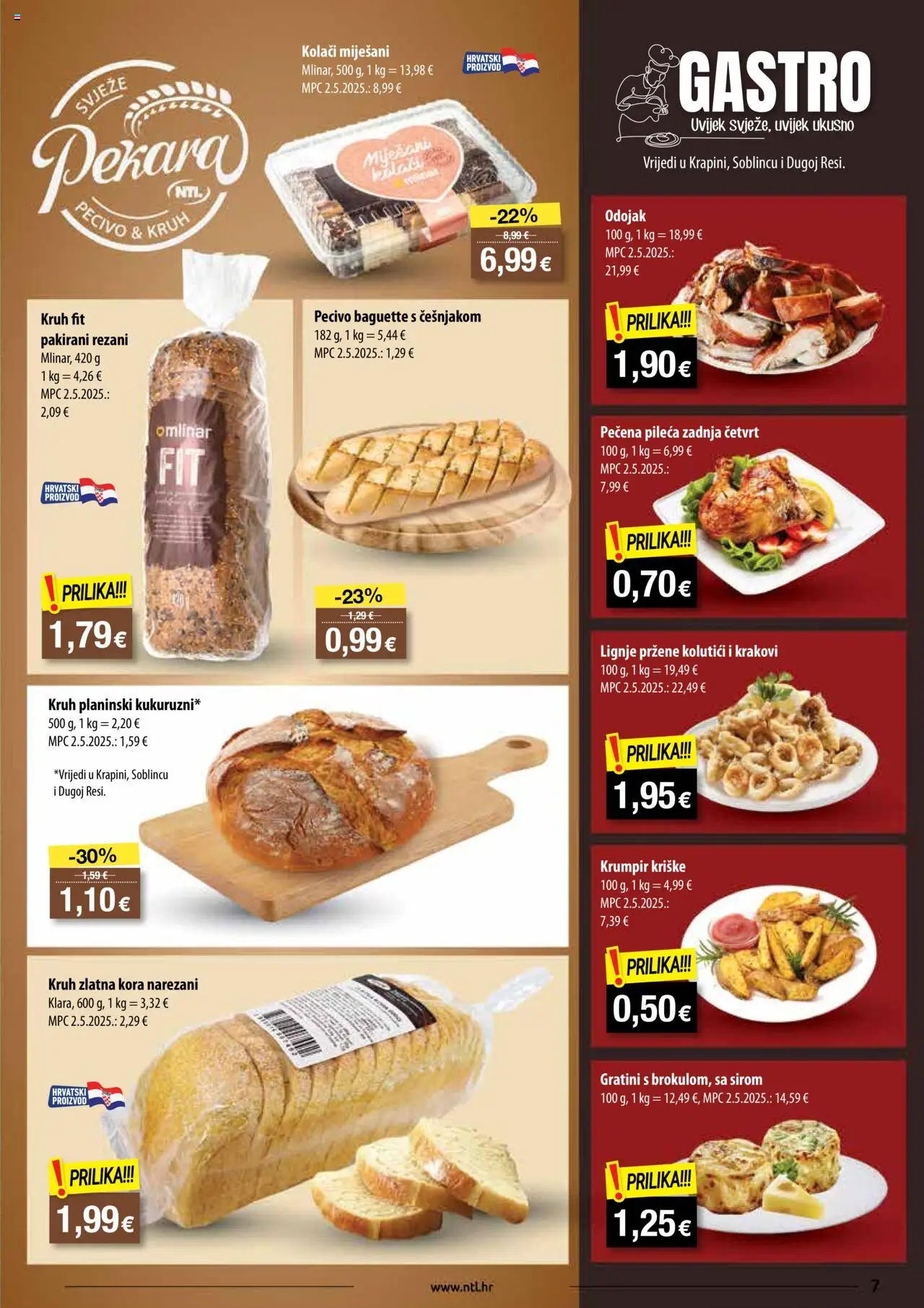 NTL katalog | vrijedi od 08.10.2025 | Stranica: 7 | Proizvodi: Pekara, Odojak, Lignje, Pecivo