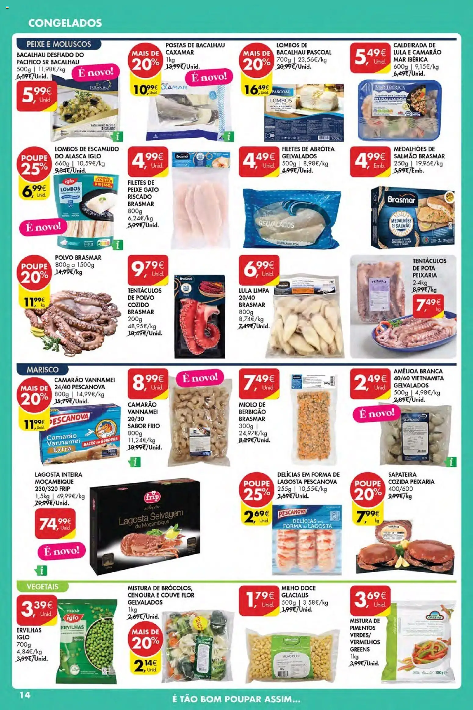 Pingo Doce Poupe Esta Semana Açores │ válido de 20.11.2025 | Página: 14 | Produtos: Bacalhau, Lagosta, Camarão, Peixe