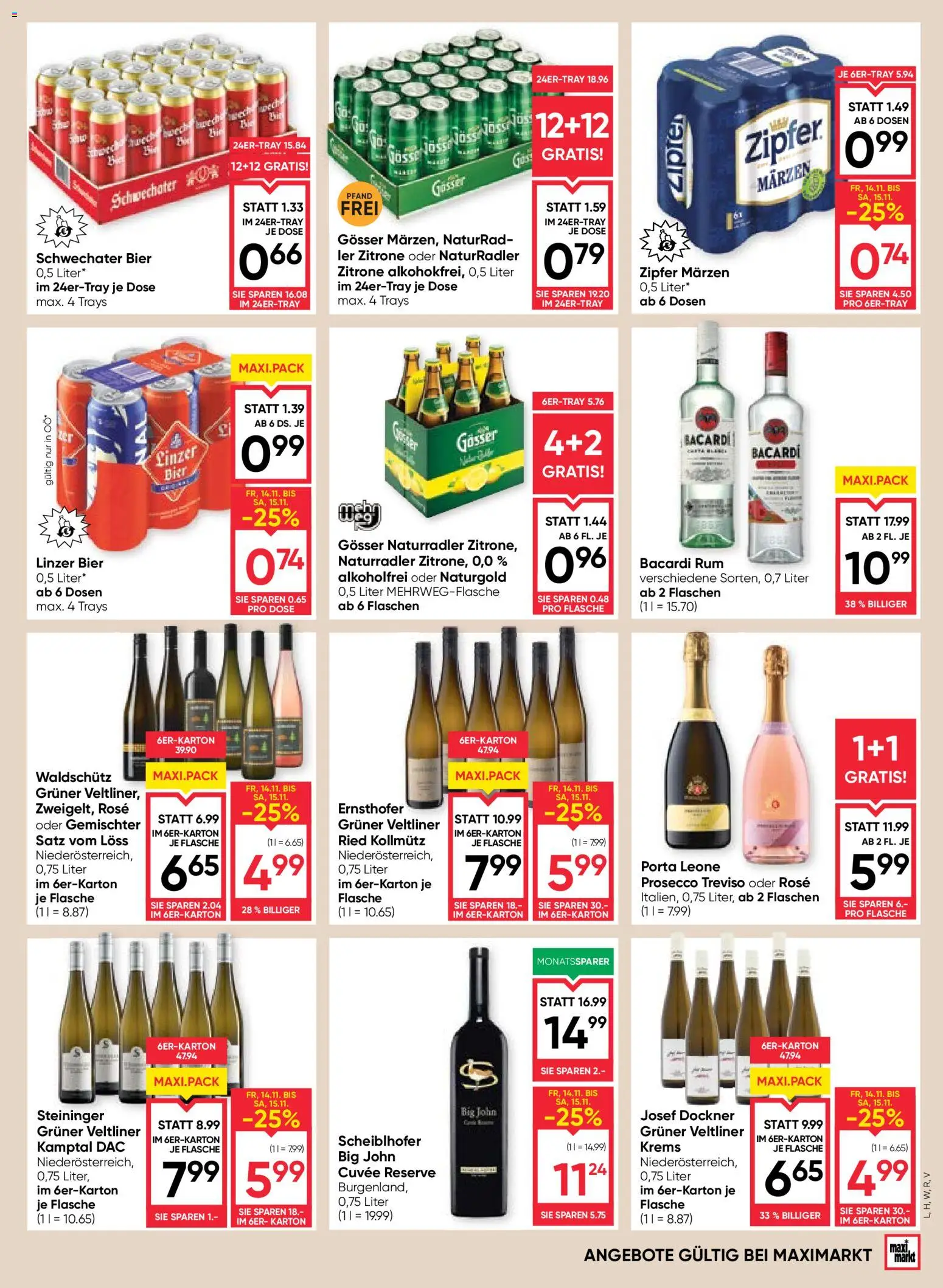 Maximarkt Flugblatt gültig ab 13.11.2025 | Seite: 15 | Produkte: Zitrone, Bier