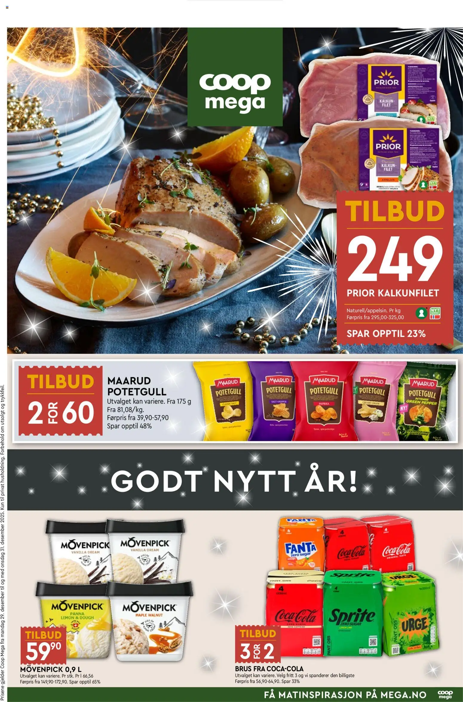 {H1} | Side: 1 | Produkter: Brus, Paprika, Potetgull, Kalkun