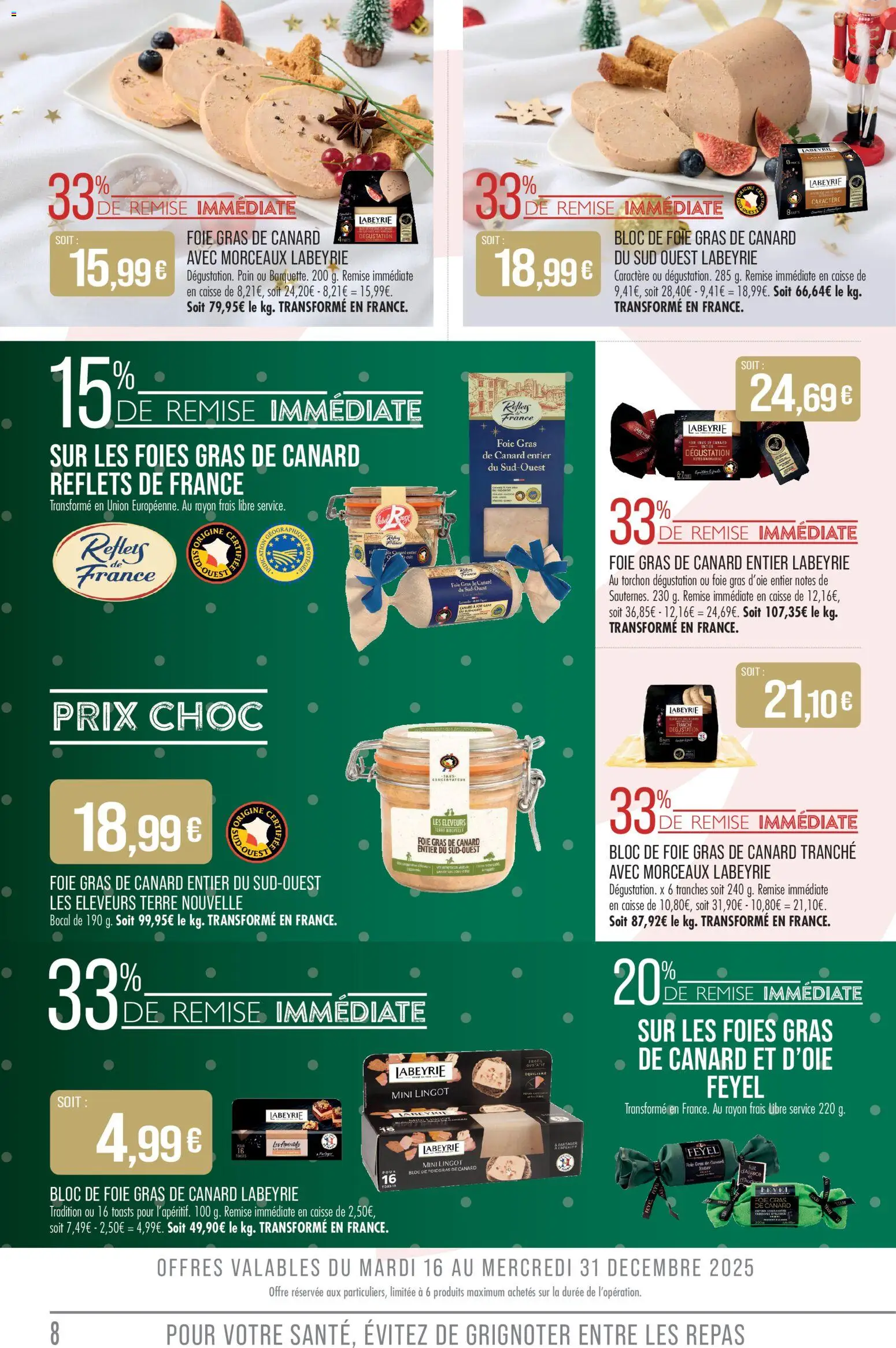 {H1} | Page: 8 | Produits: Labeyrie foie gras, Foie gras de canard entier, Bloc de foie gras, Pain