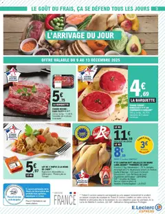 E.Leclerc - Prévisualisation de VIANDE BOVINE : FAUX FILET★★★(1), 330 g. Le kg: 17,42 €. Caissette de 4 pièces minimum. valide à partir de 09.12.2025 | Page: 3