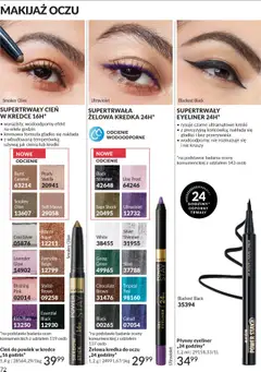 Avon Katalog 09 2025 od 01.09.2025 | Strona: 72 | Produkty: Makijaż, Eyeliner, Kredka do oczu