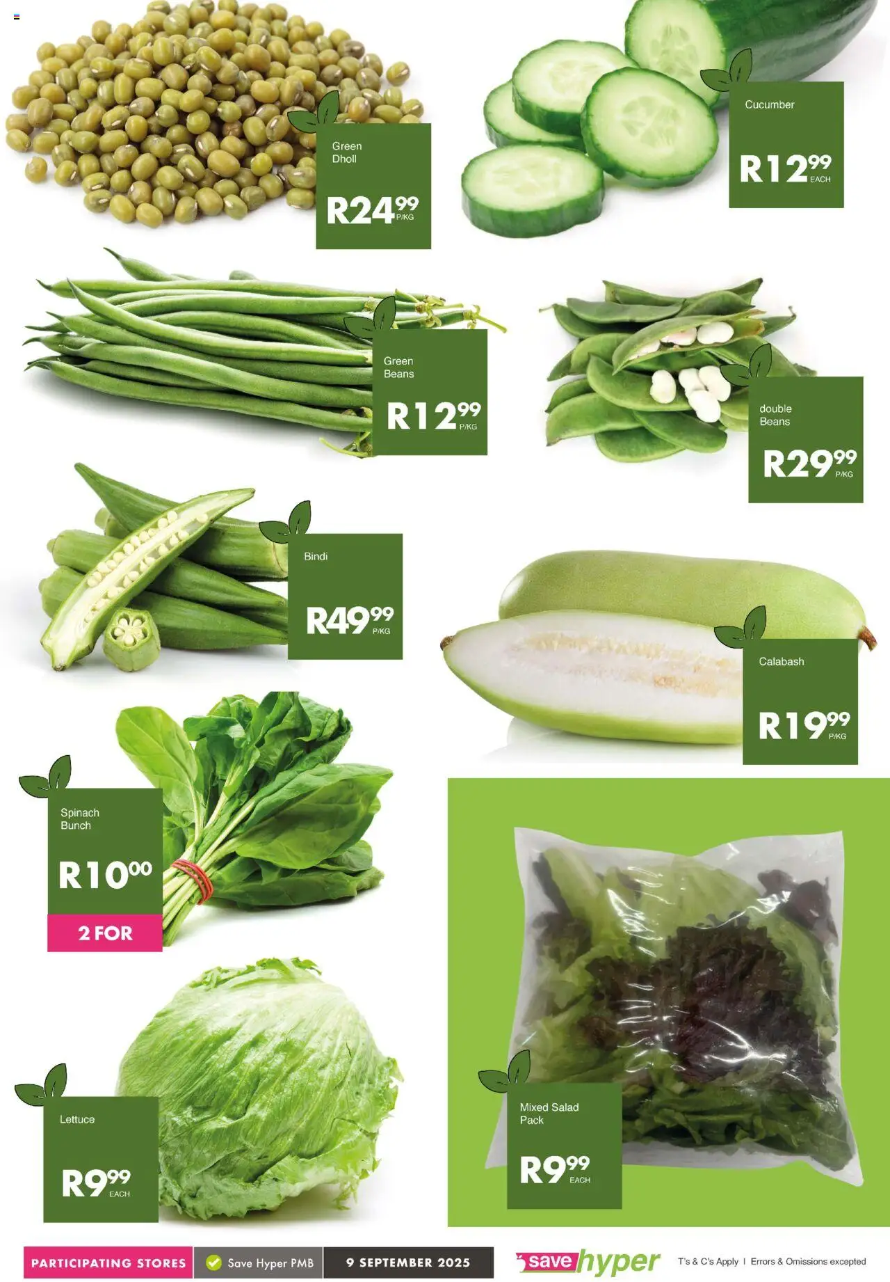 New Save catalogue – valid from 09.09.2025 | Page: 6 | Products: Beans, Salad, Lettuce