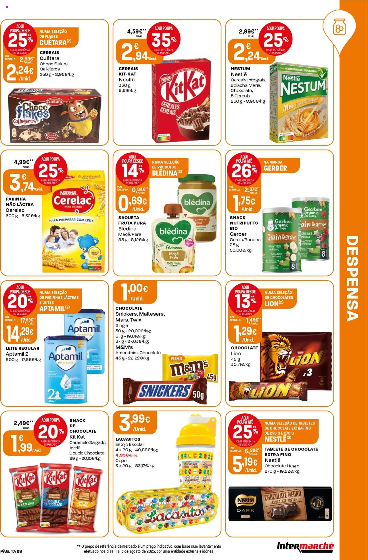 Intermarché folheto │ válido de 18.09.2025 | Página: 17 | Produtos: Chocolates, Nestlé, Vitamina c, Mel