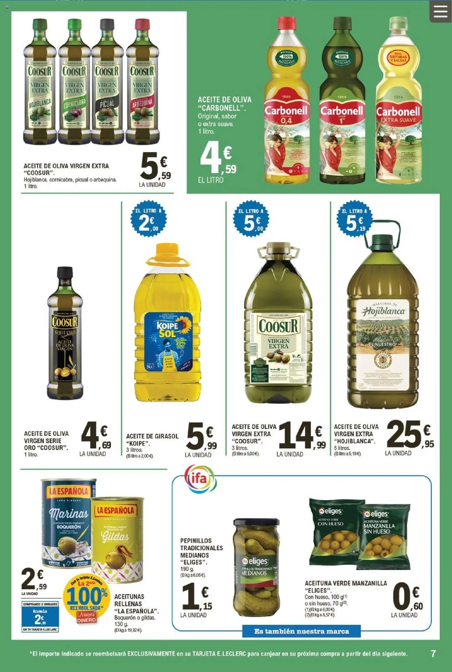E.Leclerc folleto │ válido desde el 04.02.2026 | Página: 7 | Productos: Aceite, Aceite de oliva, Aceite de oliva virgen extra, Aceite de girasol
