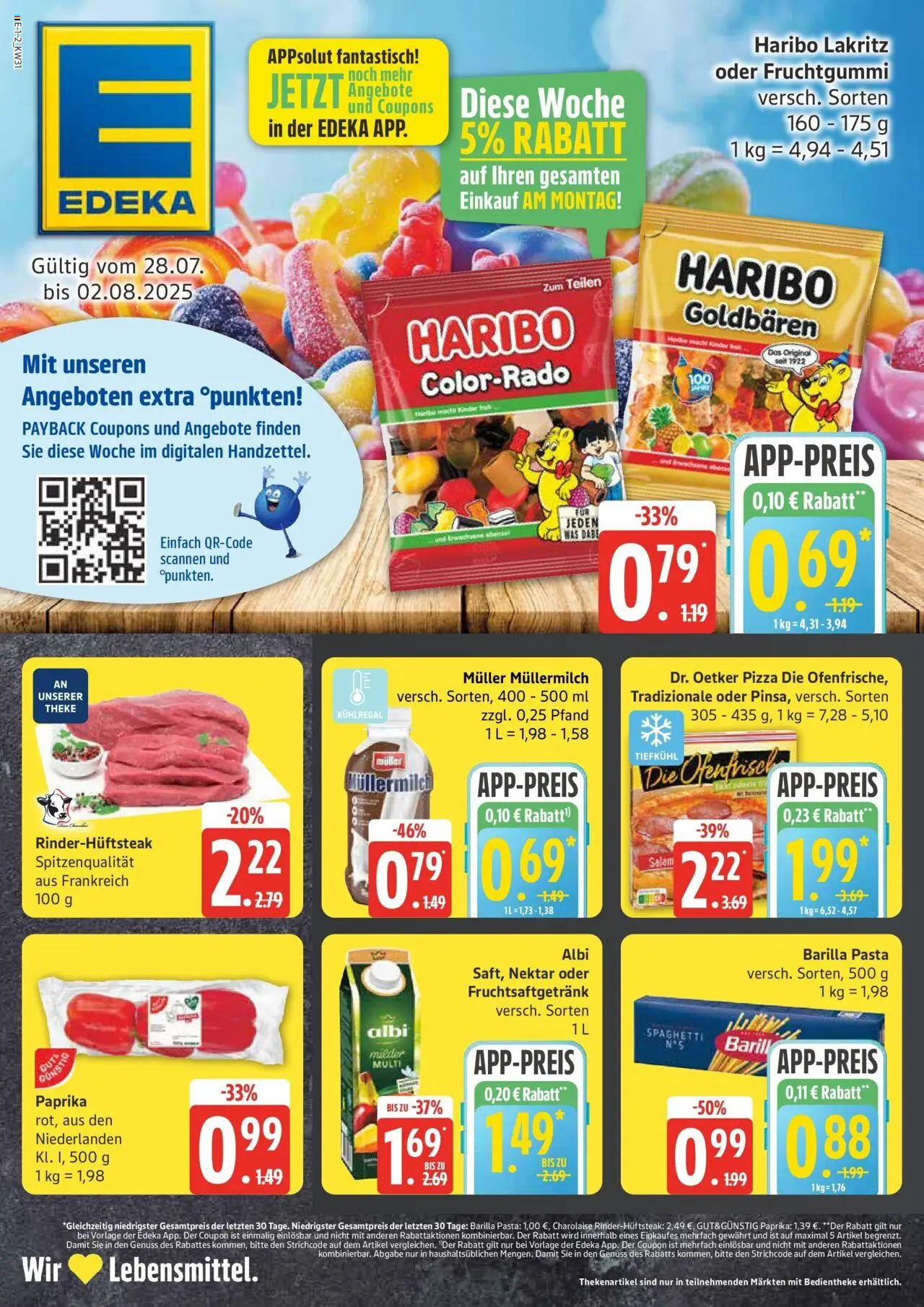 Edeka prospekt Großenwiehe	 - gültig ab dem 27.07.2025 | Seite: 5 | Produkte: Barilla, Ofenfrische, Müllermilch, Steak