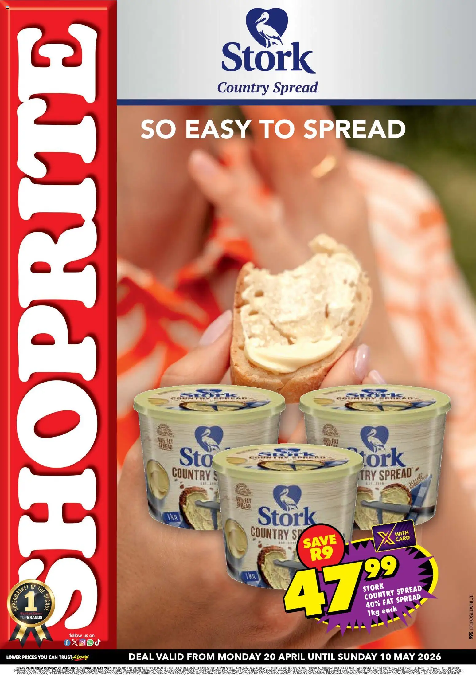 New Shoprite catalogue – valid from 20.04.2026 | Page: 1 | Products: Fat spread