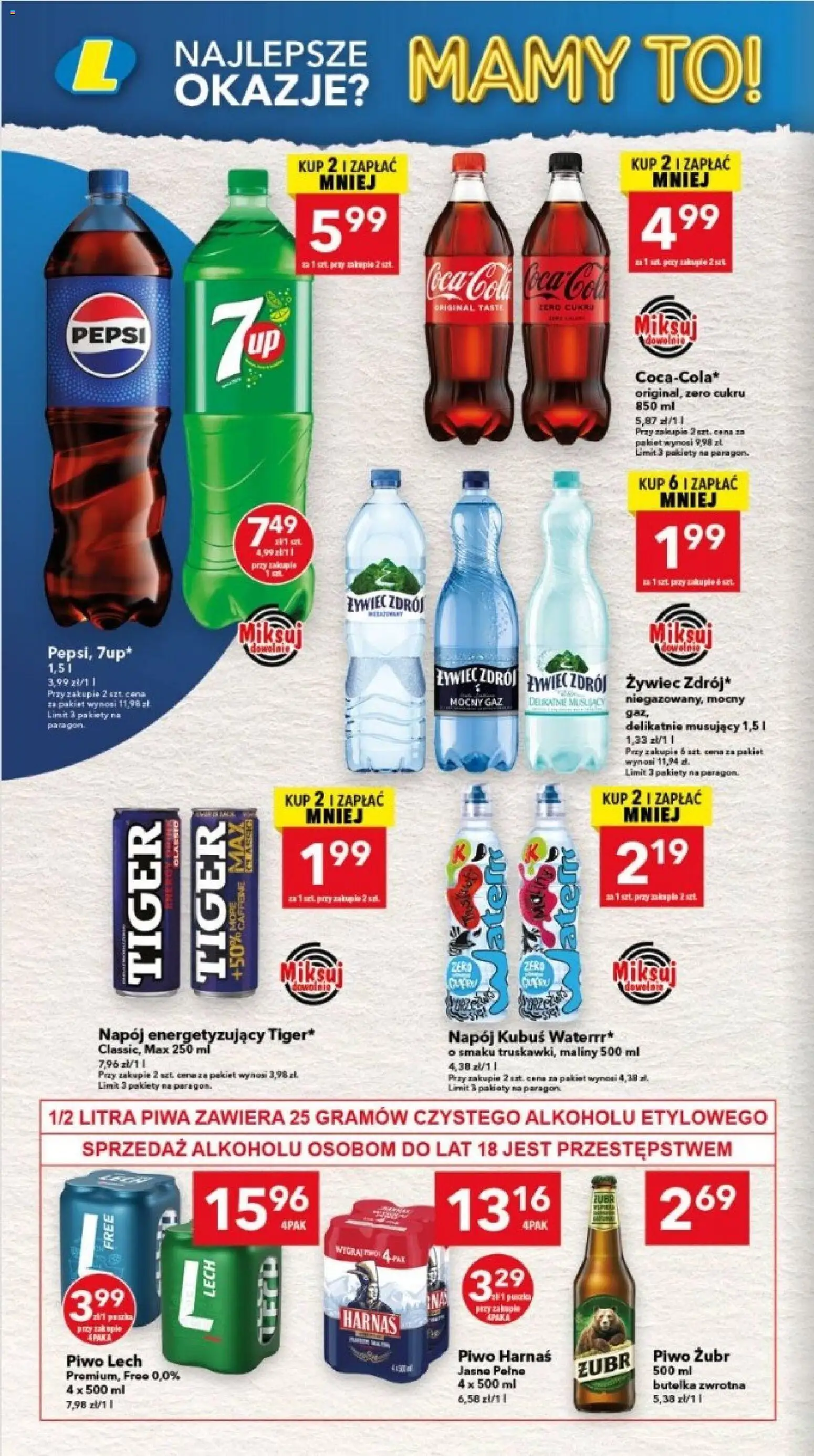 Lewiatan gazetka - Legnica od 29.01.2026 | Strona: 6 | Produkty: Piwo żubr, Maliny, Pepsi, Piwo