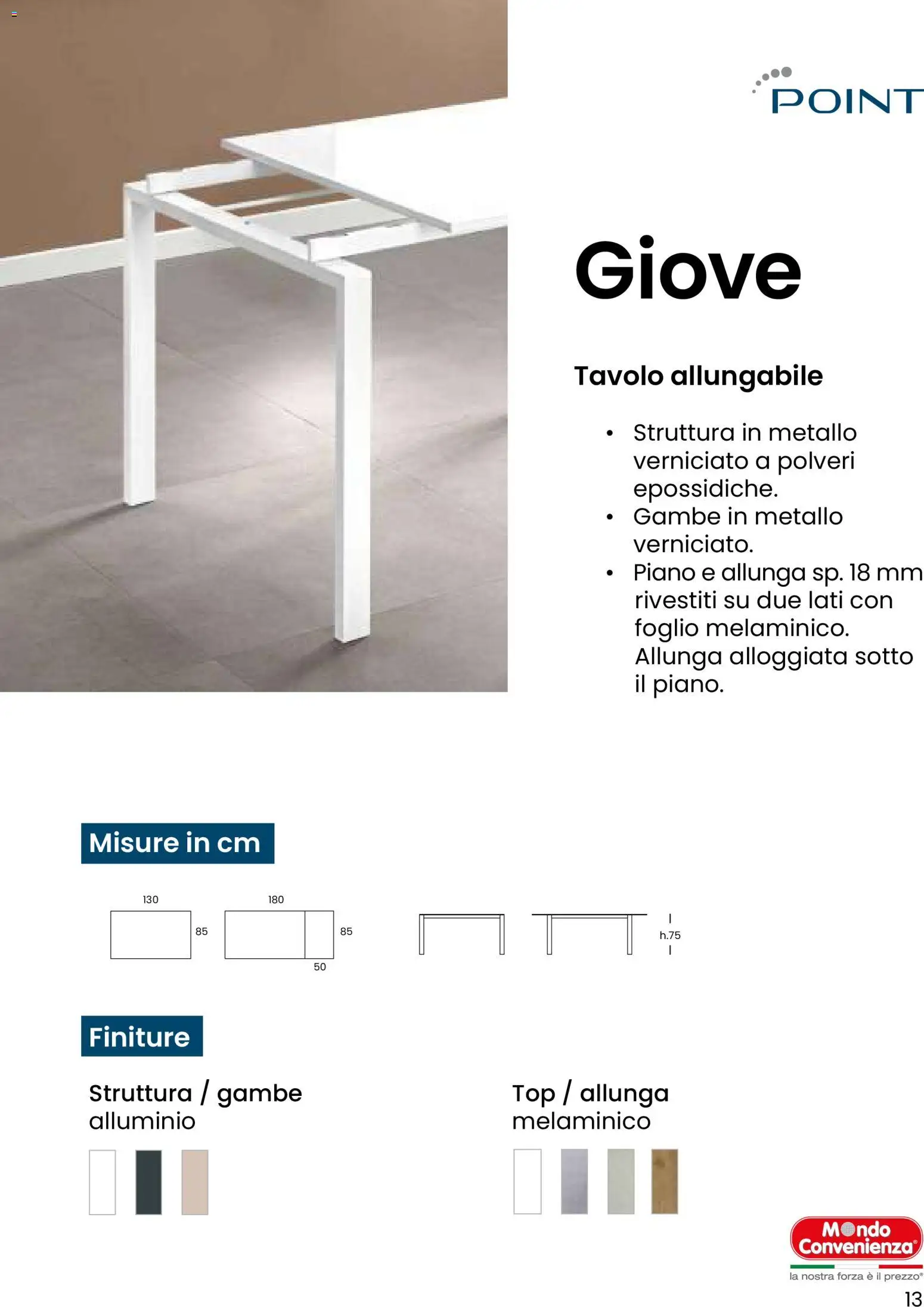 Volantino Mondo Convenienza del 28.10.2025 | Pagina: 13 | Prodotti: Top, Alluminio, Tavolo