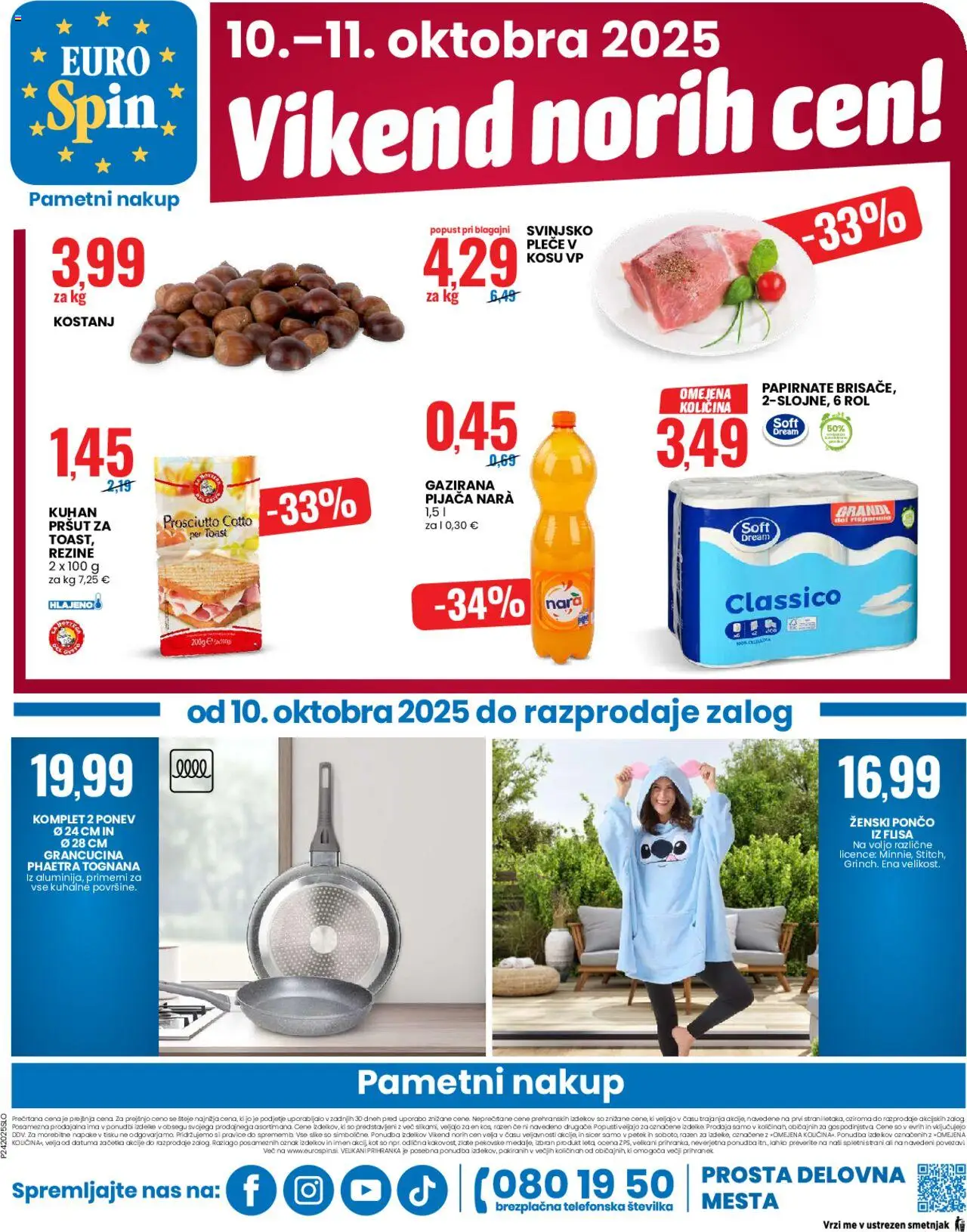 Novi Eurospin katalog ponudbe – veljaven od 09.10.2025 | Stran: 20 | Izdelki: Pršut, Toast