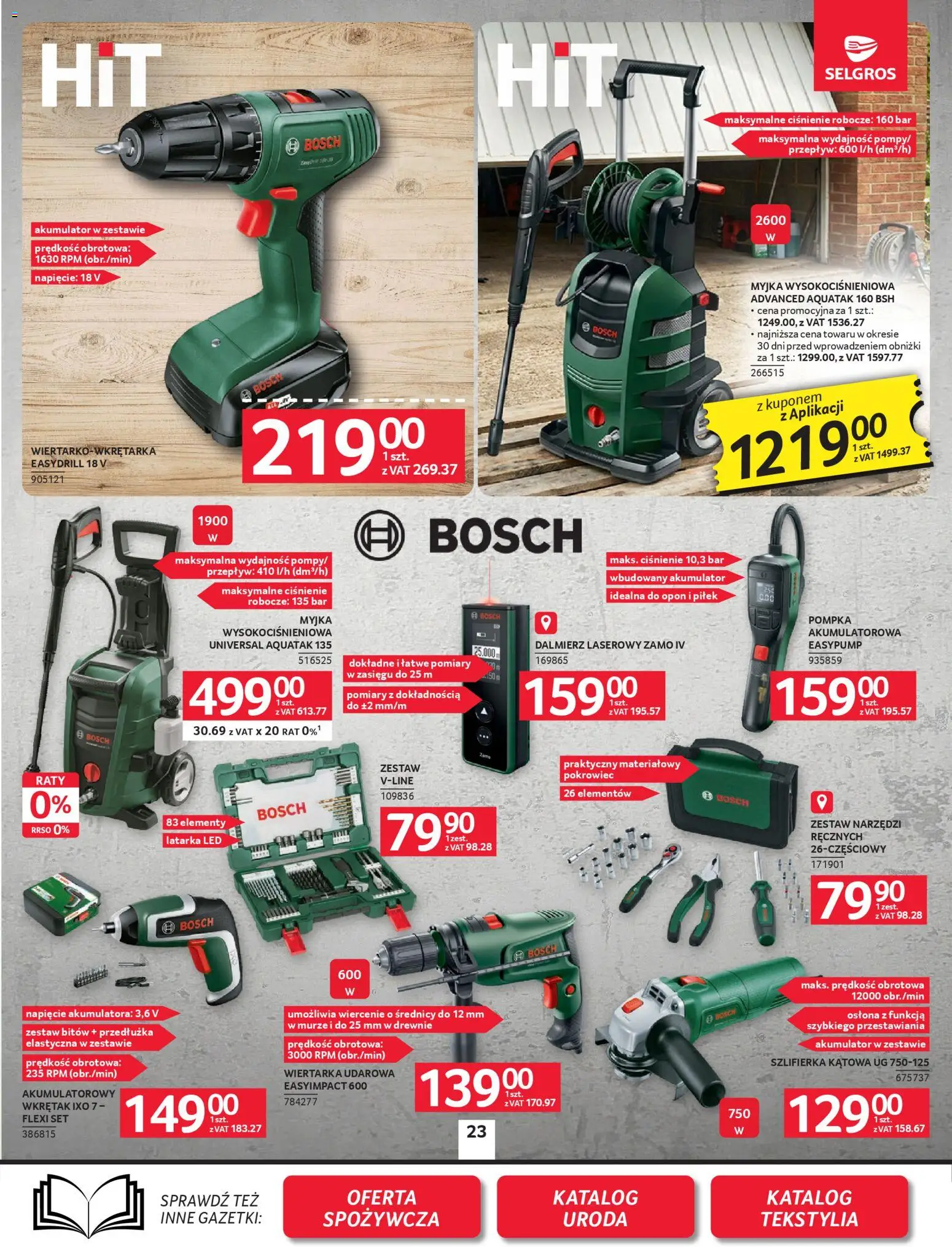 Selgros cash&carry gazetka - Oferta przemysłowa od 23.04.2026 | Strona: 25 | Produkty: Zestaw narzędzi, Dalmierz laserowy, Szlifierka, Tekstylia