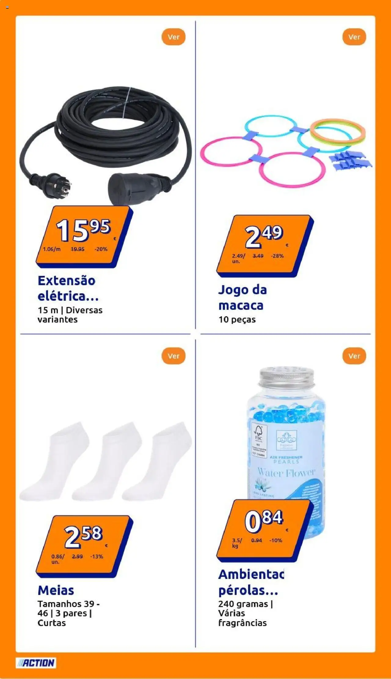 Action - Action PT week 32 2025 │ válido de 06.08.2025 | Página: 28 | Produtos: Extensão elétrica, Meias