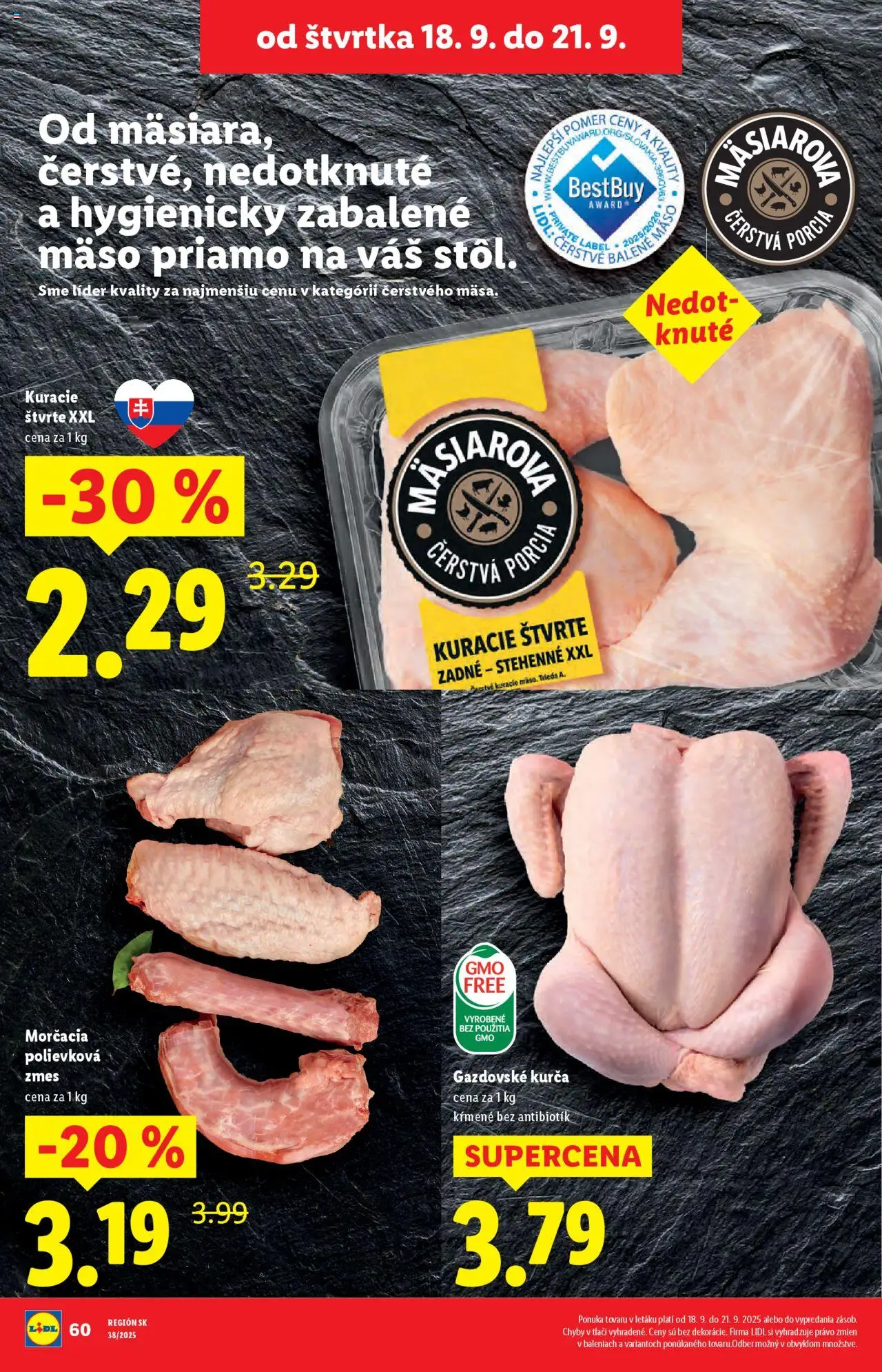 Nové Lidl akcie – leták je platný od 16.09.2025 | Strana: 80 | Produkty: Kurča