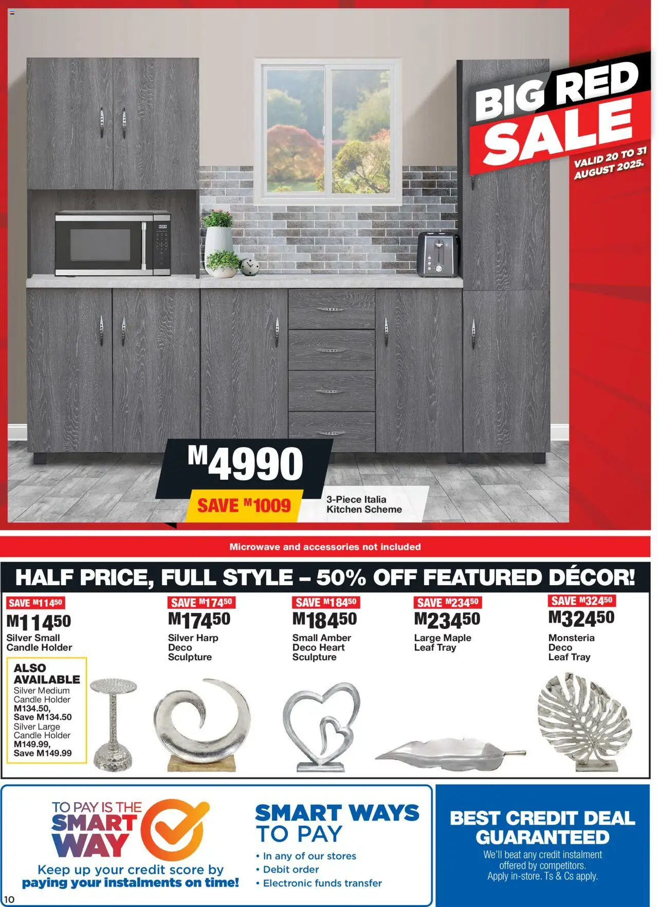 OK Furniture - Lesotho Specials │ valid from 20.08.2025 | Page: 10 | Products: Tray, Candle holder, Large candle holder, Microwave