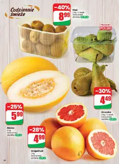 Pogląd oferty "Melon, 1 kg" - ważna od 18.02.2026 | Strona: 28 | Produkty: Gruszka, Melon, Kiwi