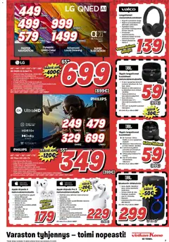 Veikon Kone-mainoslehti voimassa 16.03.2026 alkaen | Sivu: 3 | Tuotteet: Vastamelukuulokkeet, TV, Kuulokkeet