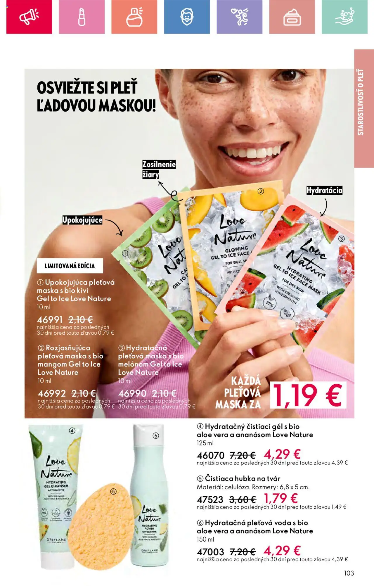 Katalóg Oriflame 10 2025 │ platný od 06.07.2025 | Strana: 103 | Produkty: Hubka, Maska, Voda, Toner