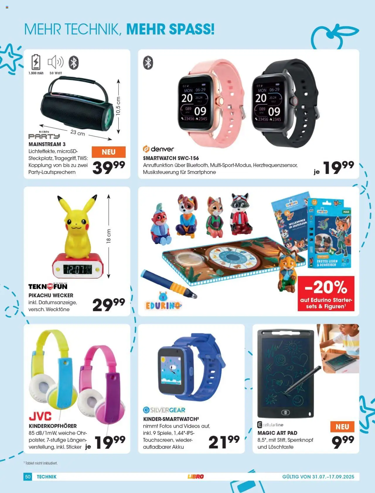 Libro Schulkatalog gültig ab 31.07.2025 | Seite: 50 | Produkte: Smartphone, Tablet, Wecker, Smartwatch