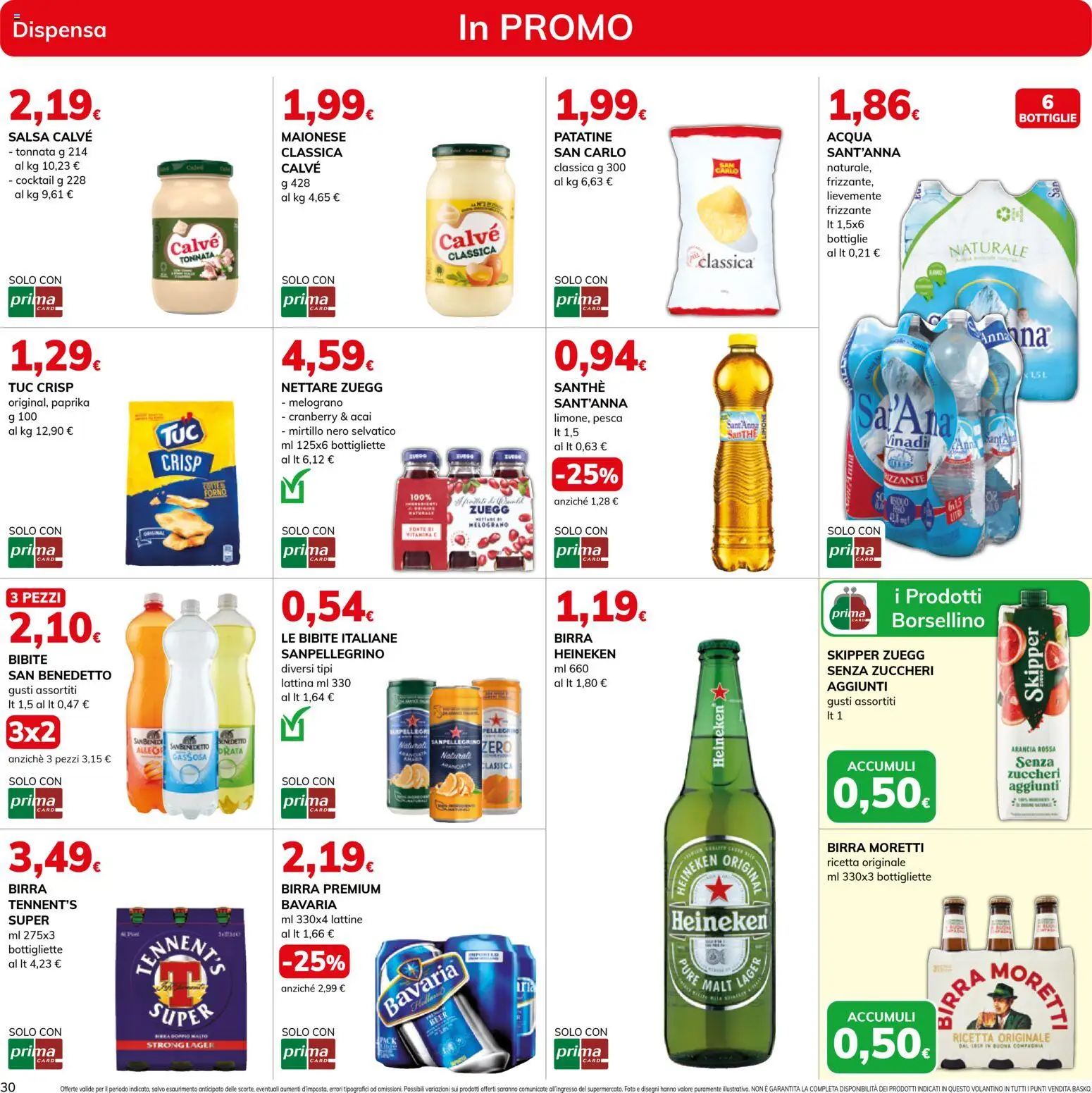 Volantino Basko del 09.12.2025 | Pagina: 30 | Prodotti: Acqua, Pesca, Birra Moretti, Heineken