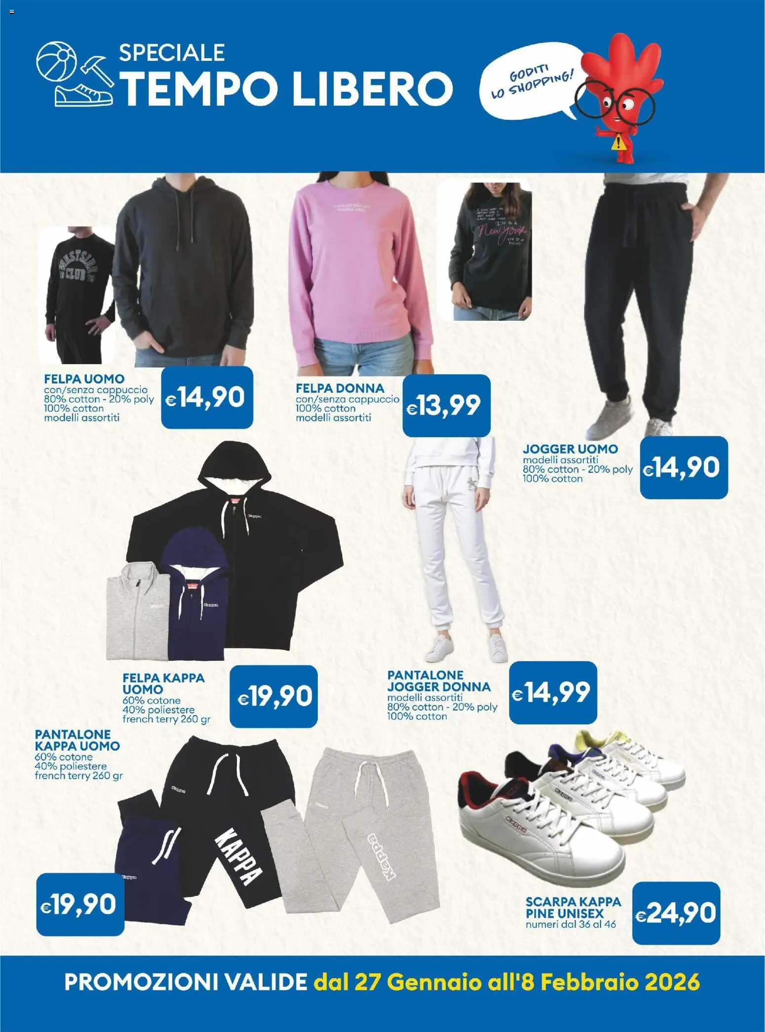 Volantino MD Discount del 27.01.2026 | Pagina: 27 | Prodotti: Felpa, Cappuccio