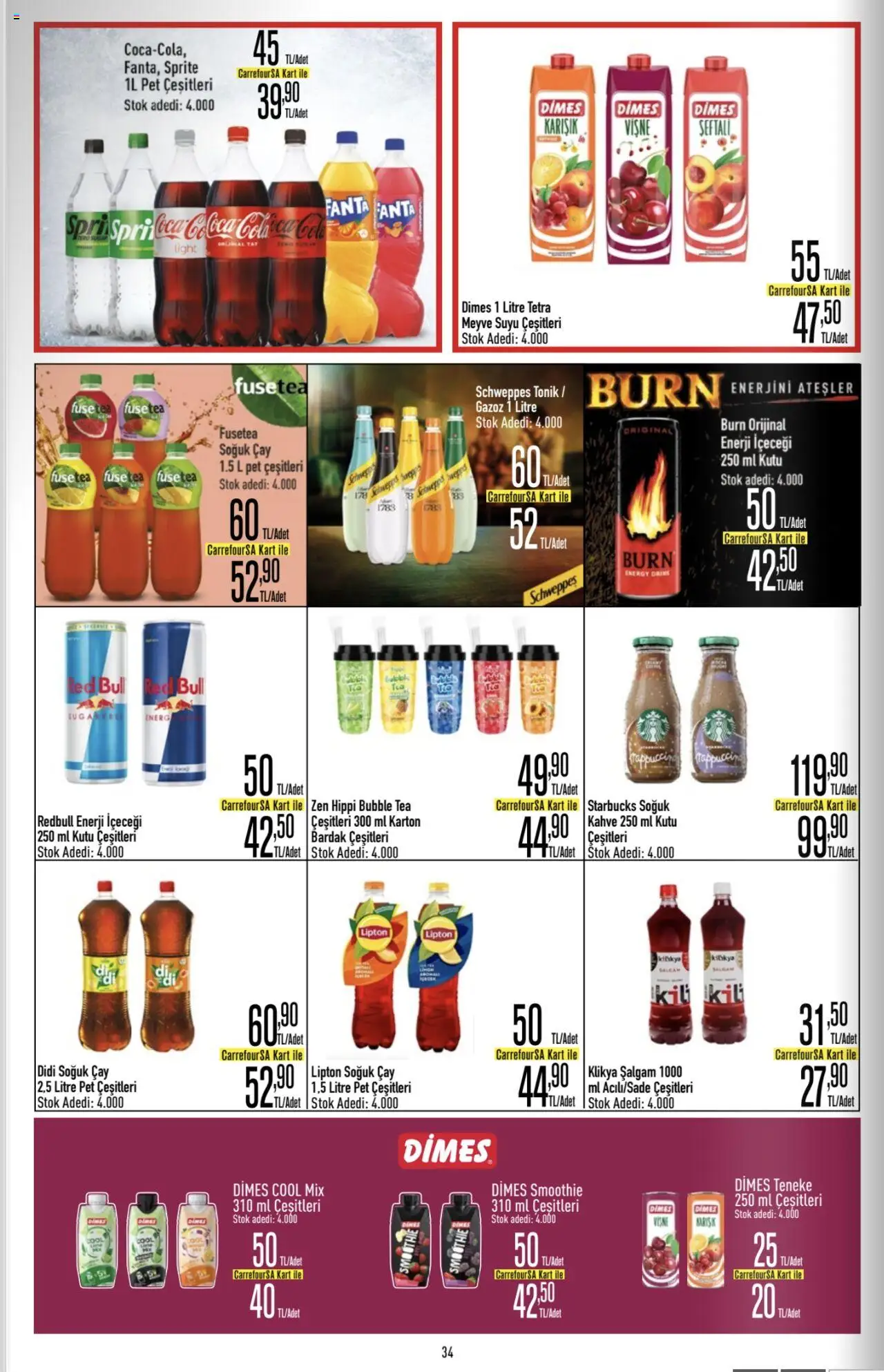 CarrefourSA Katalog - 26.06.2025 tarihinden itibaren geçerlidir | Sayfa: 34 | Ürünler: Kutu, Meyve, Enerji içeceği, Fanta