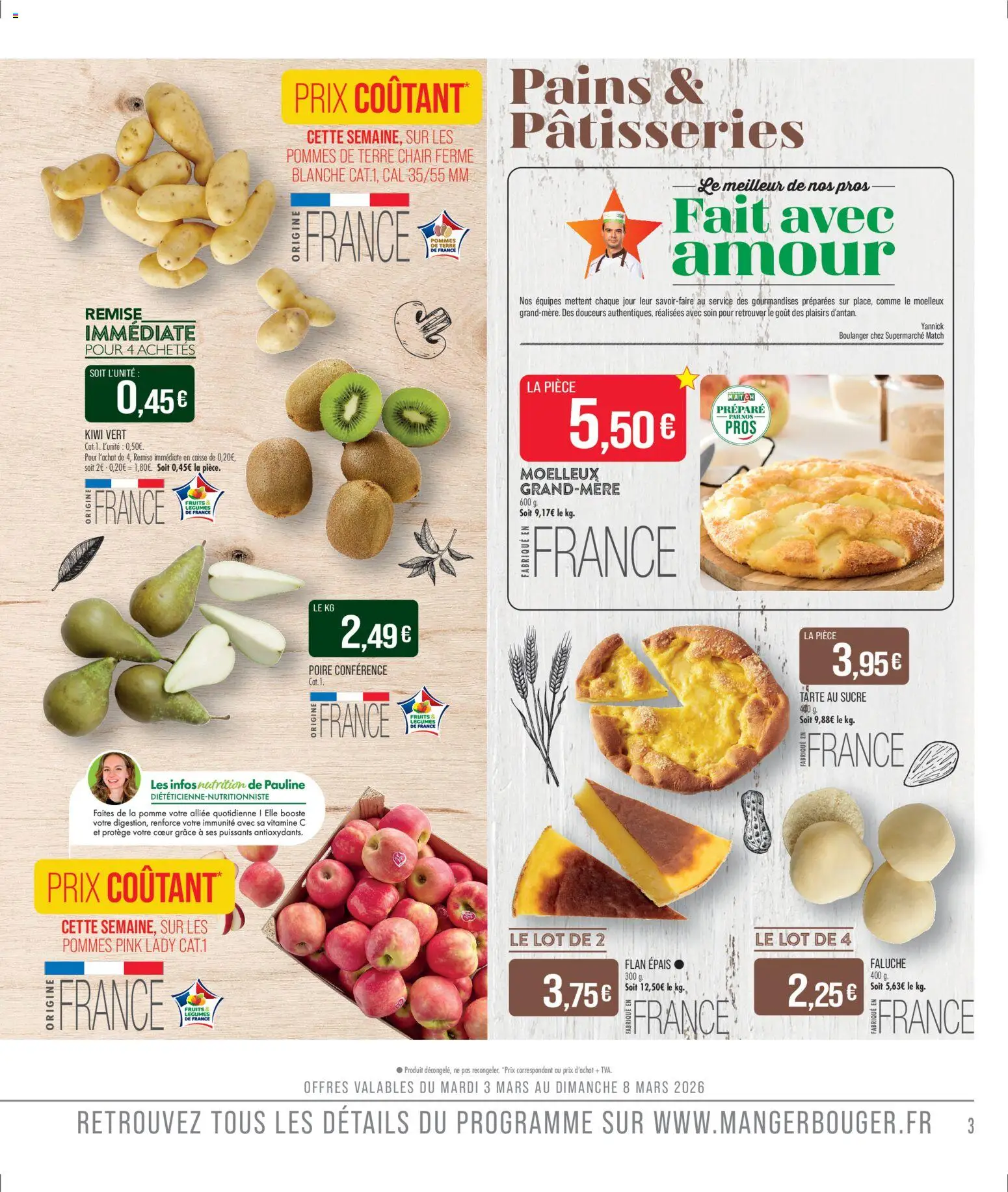 {H1} | Page: 5 | Produits: Sucre, Kiwi vert, Pommes, Kiwi