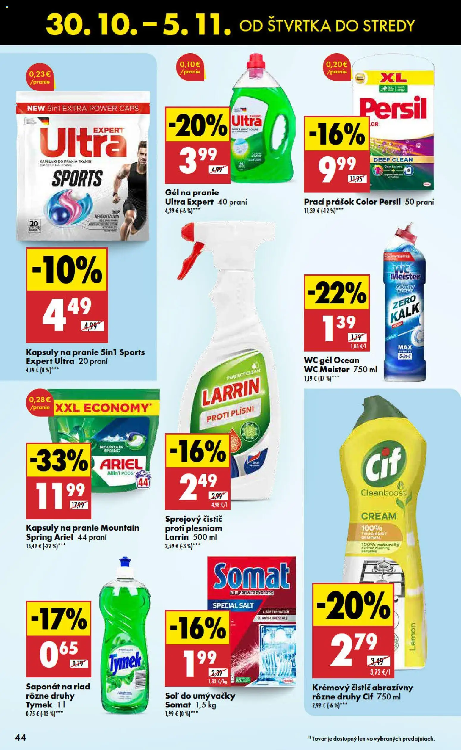 Nové Biedronka akcie – leták je platný od 30.10.2025 | Strana: 44 | Produkty: Persil, Wc, Ariel, Cif