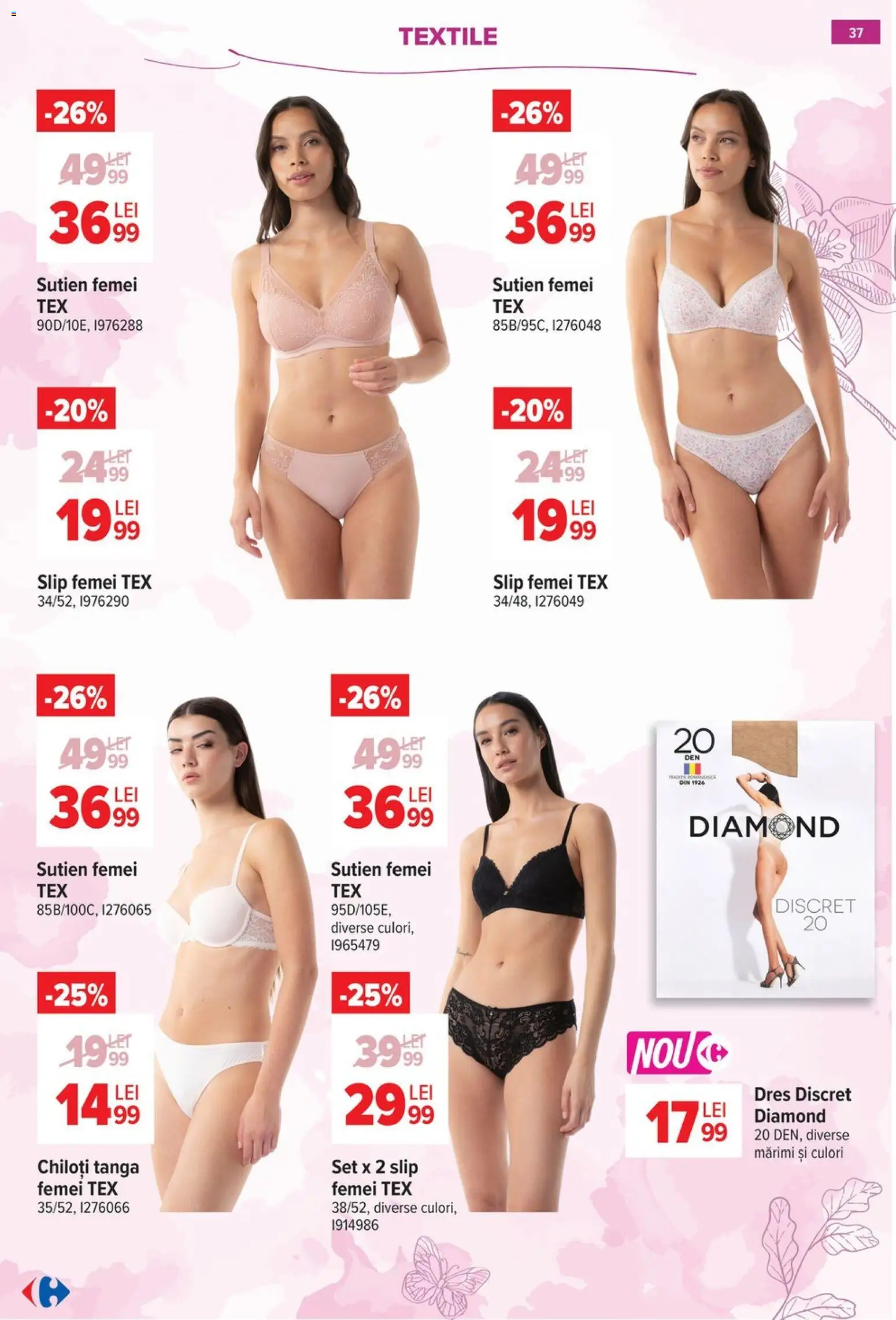 Noul catalog Carrefour – valabil de la 18.02.2026 | Pagină: 38 | Produse: Chiloți, Sutien, Slip