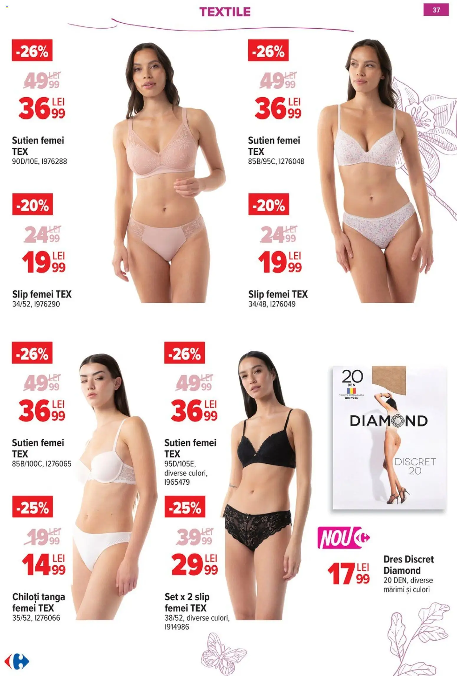 Noul catalog Carrefour – valabil de la 18.02.2026 | Pagină: 38 | Produse: Chiloți, Sutien, Slip