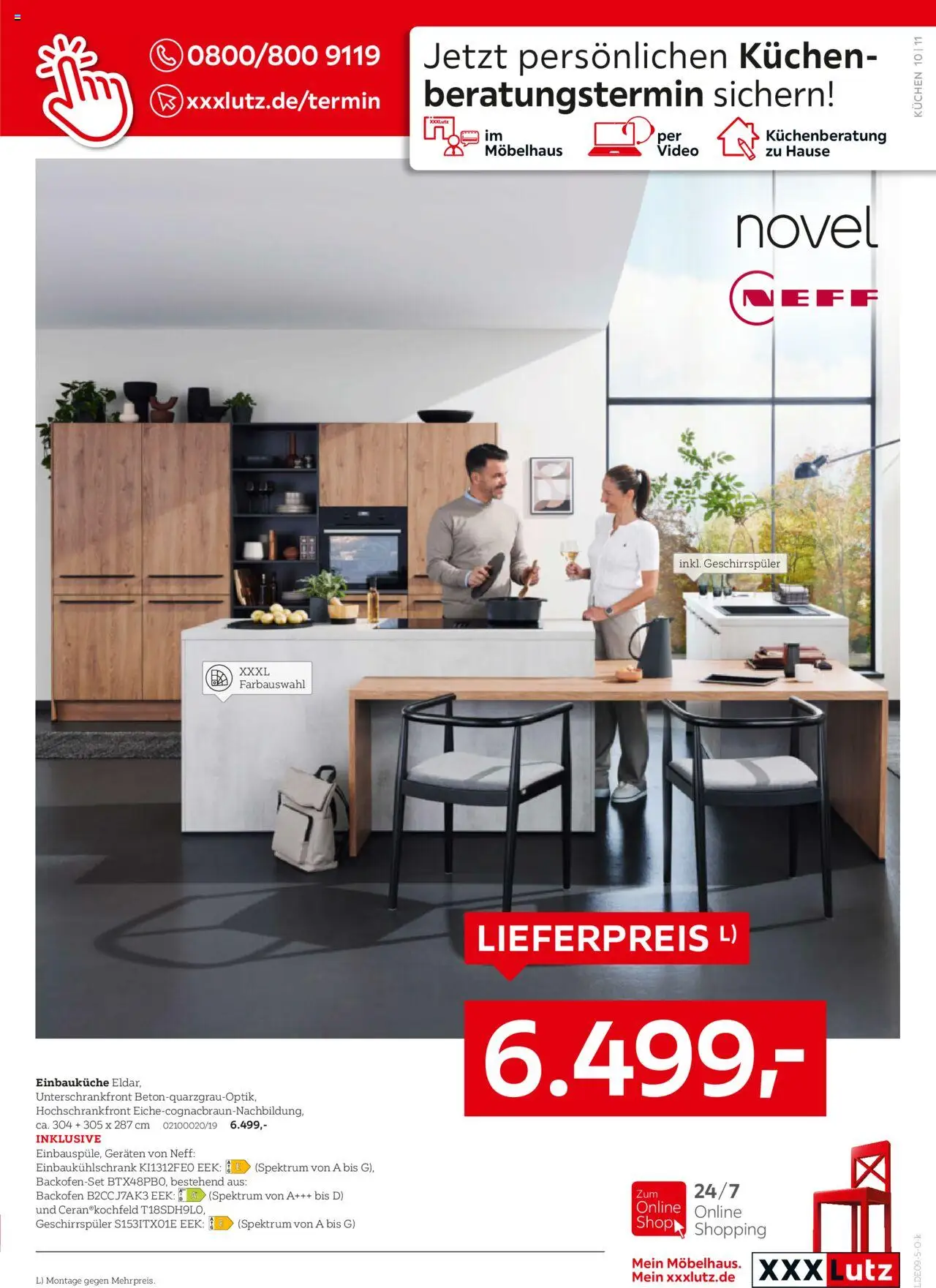 XXXL Lutz Nr. 1 bei Küchen – gültig ab 22.09.2025 | Seite: 13 | Produkte: Neff, Einbauküche, Backofen, Video