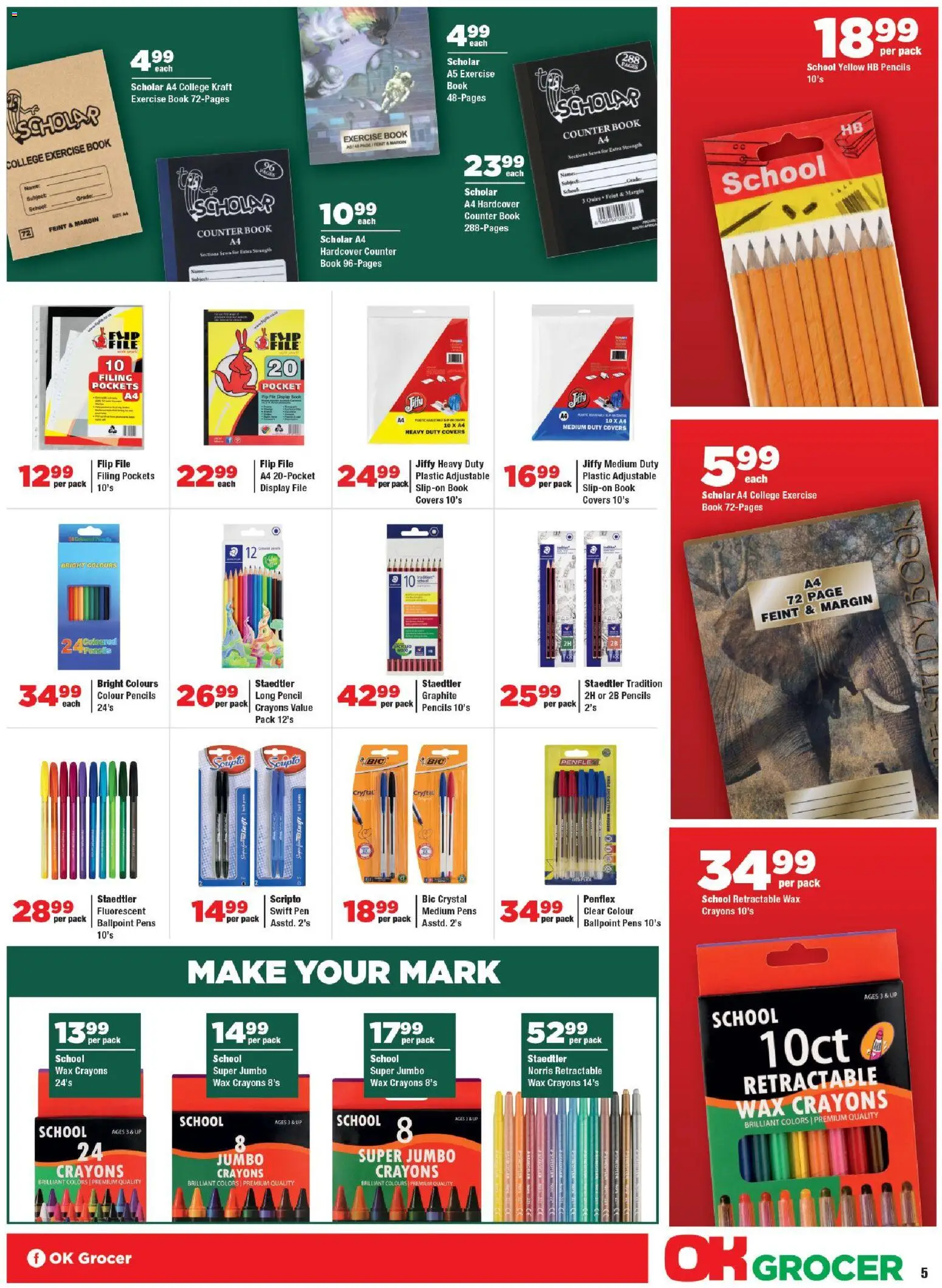 New OK Foods catalogue – valid from 05.01.2026 | Page: 5 | Products: Pencil, Wax, Pen