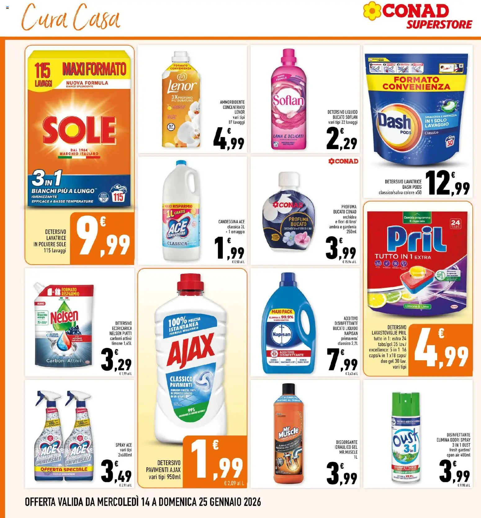 Volantino Conad del 14.01.2026 | Pagina: 26 | Prodotti: Lime, Lavatrice, Lavastoviglie, Profumo