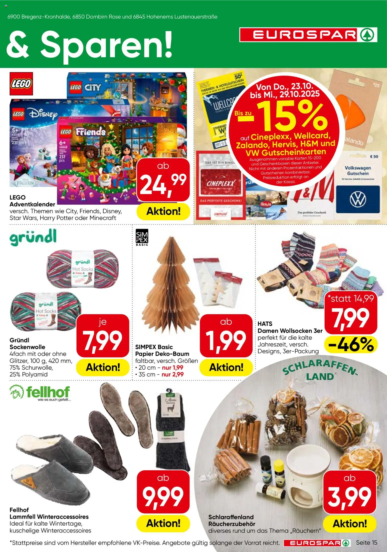 Eurospar Flugblatt - Vorarlberg gültig ab 23.10.2025 | Seite: 15